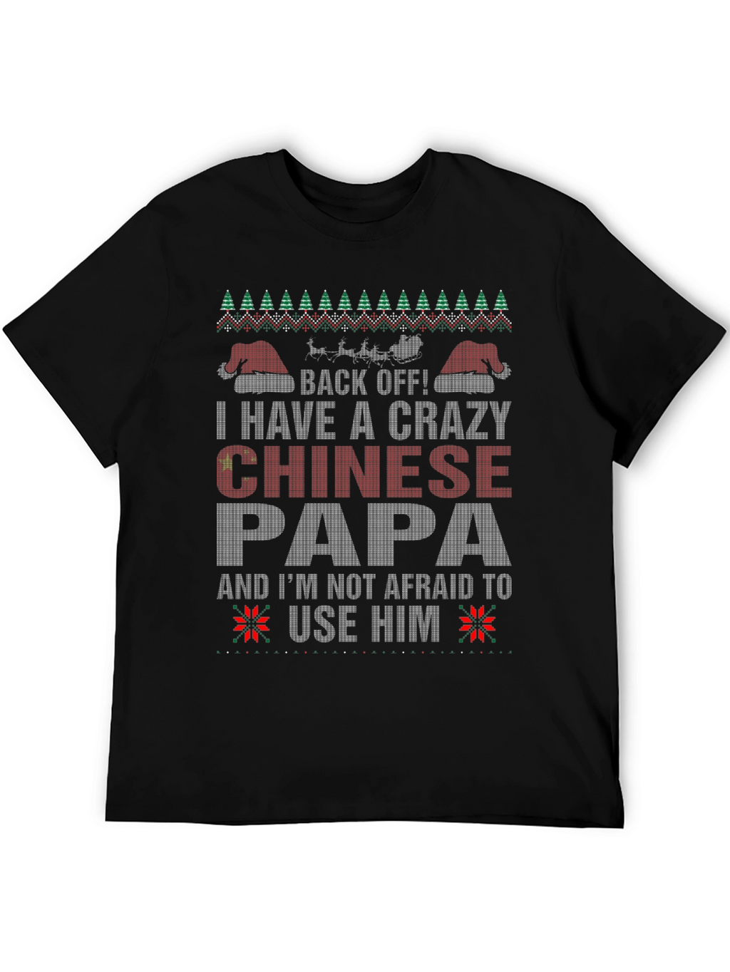 Crazy Chinese Papa Christmas T-Shirt