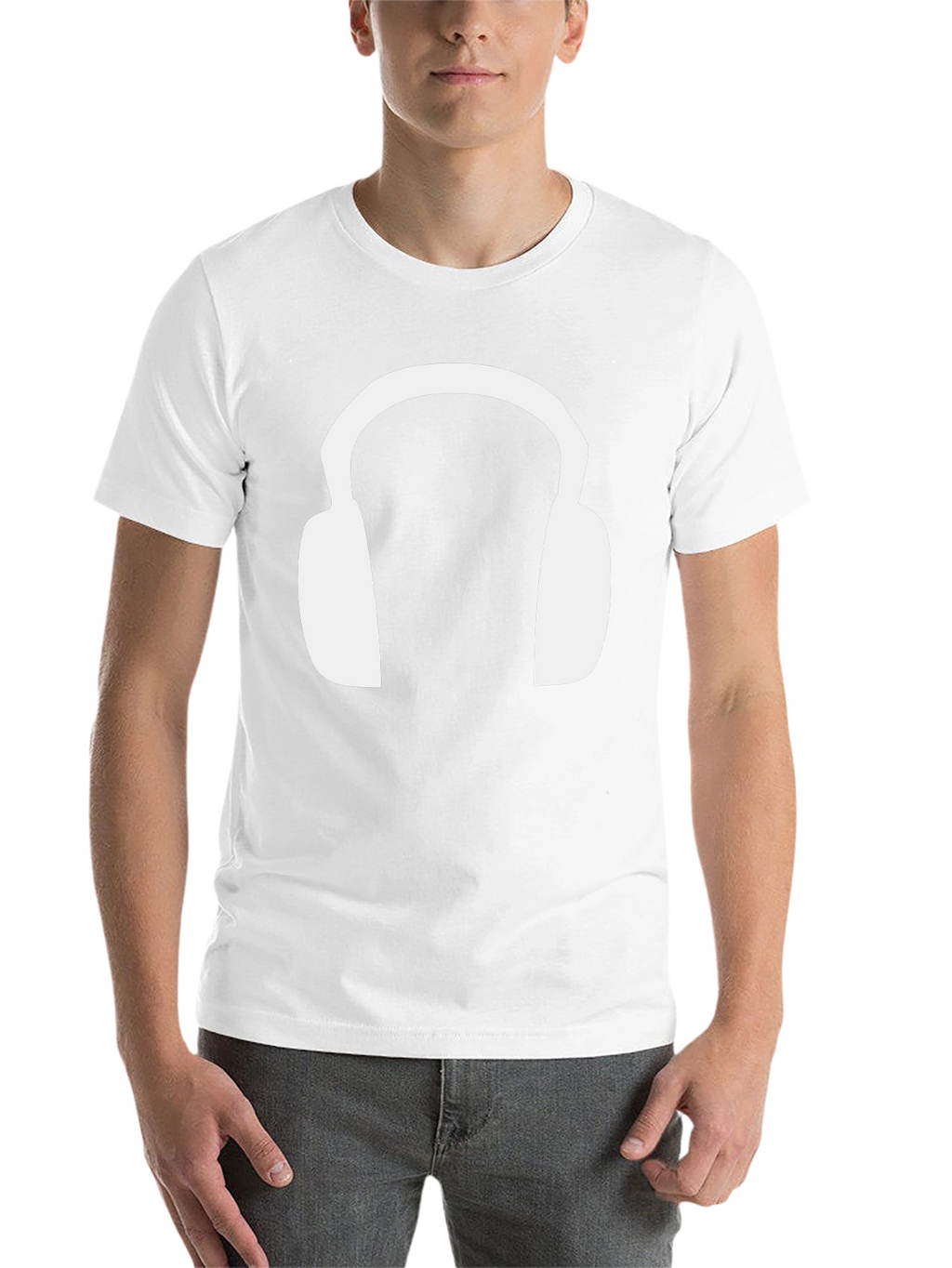 Headphone Graphic Tee - Black Cotton T-Shirt