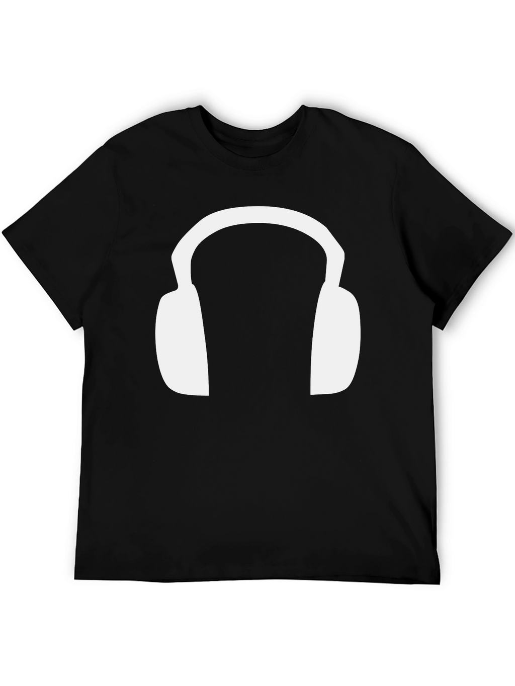 Headphone Graphic Tee - Black Cotton T-Shirt