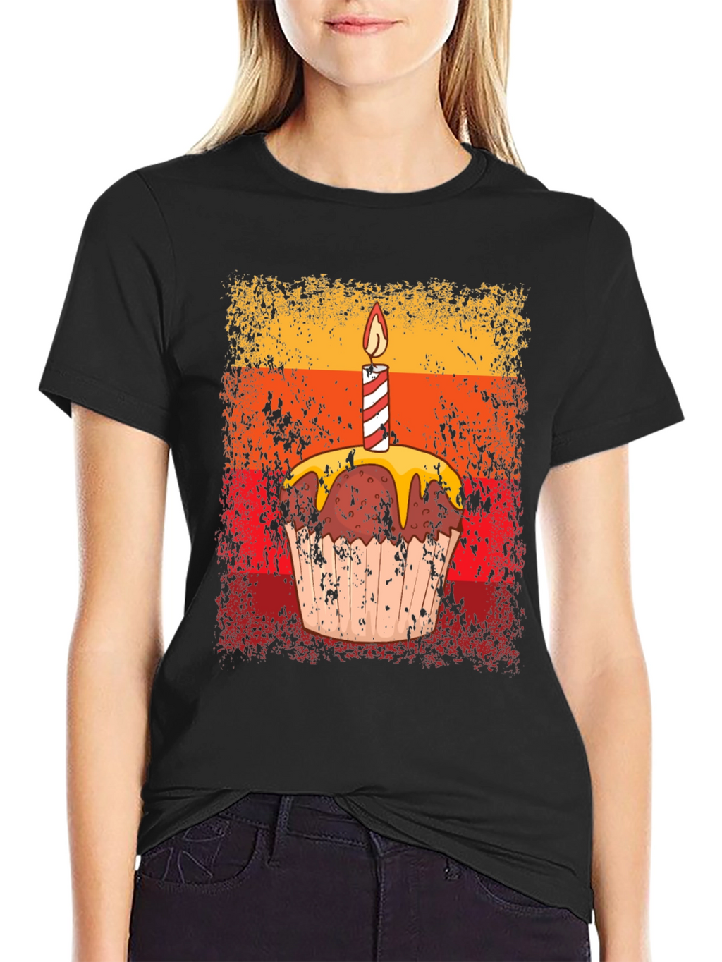 Birthday Cupcake Graphic Tee - Novelty T-Shirt