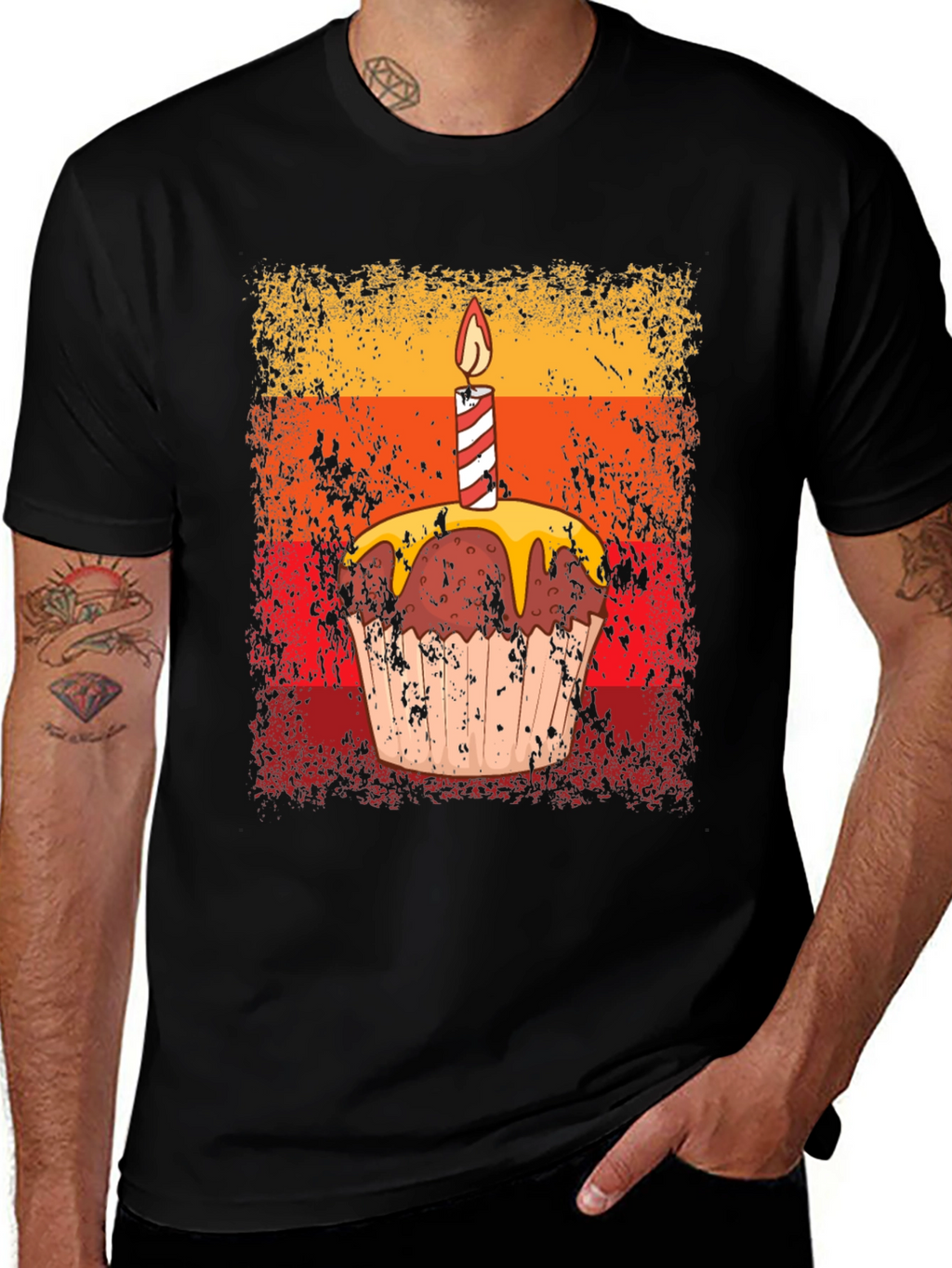 Birthday Cupcake Graphic Tee - Novelty T-Shirt
