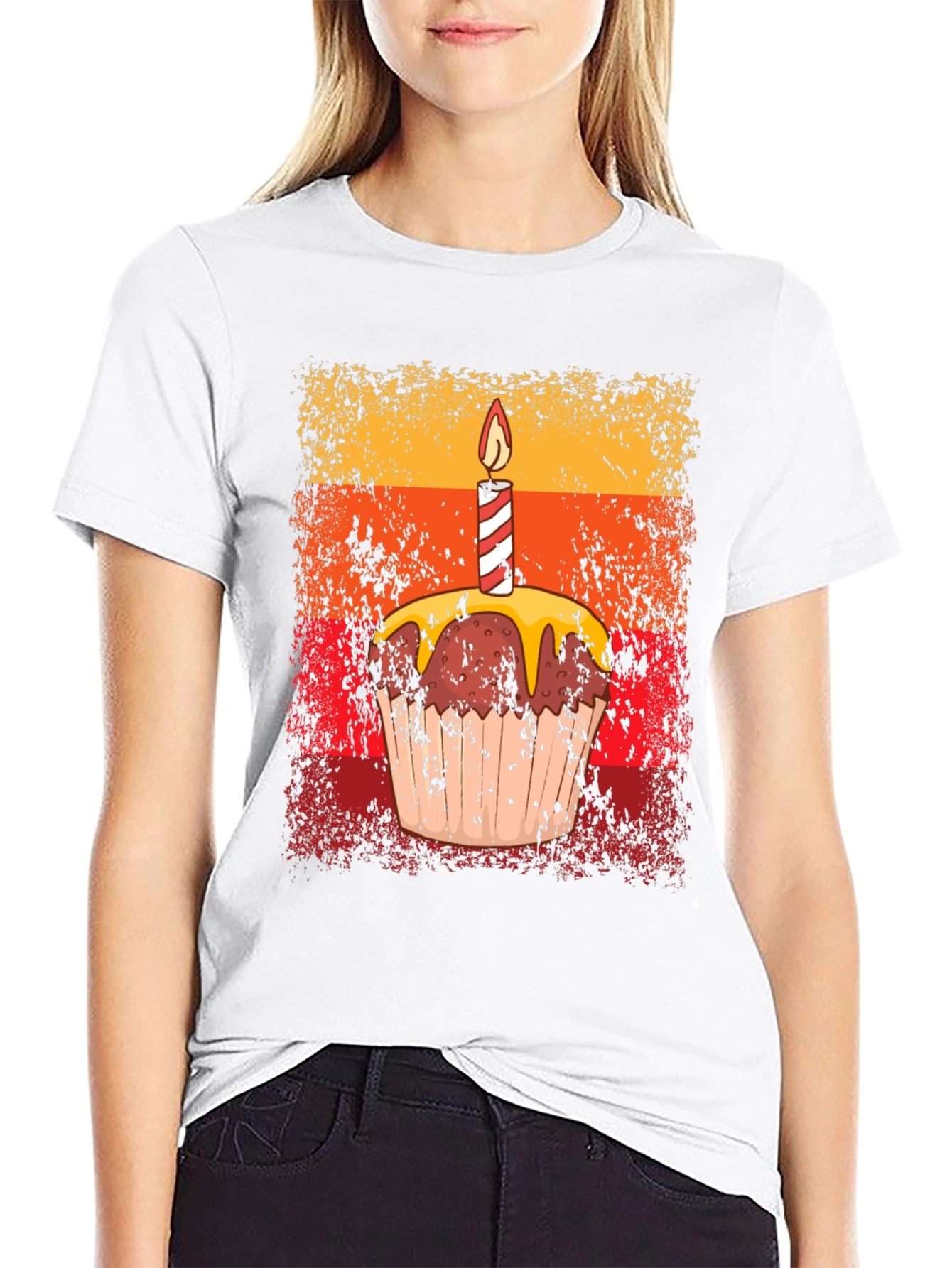 Birthday Cupcake Graphic Tee - Novelty T-Shirt