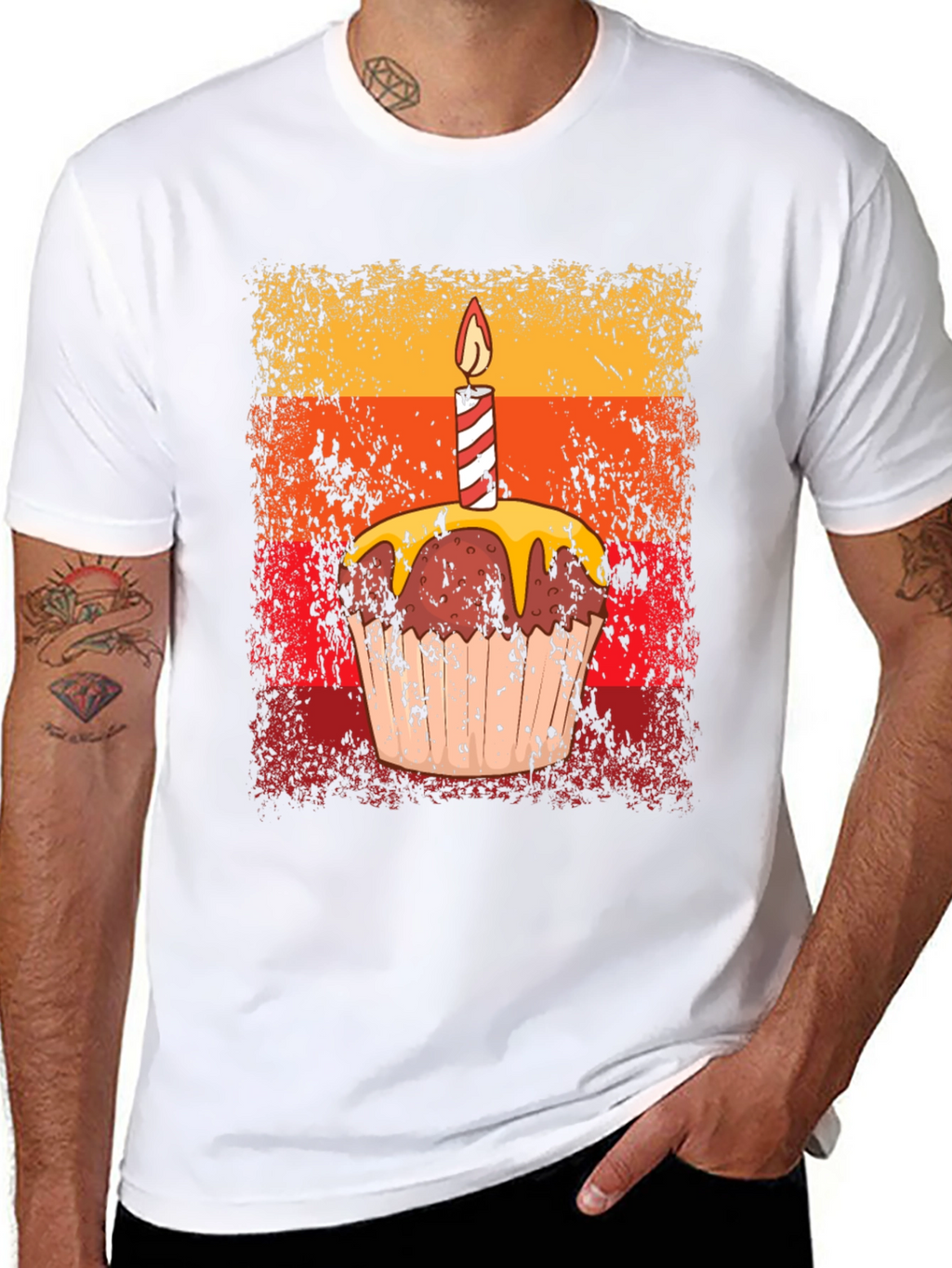Birthday Cupcake Graphic Tee - Novelty T-Shirt