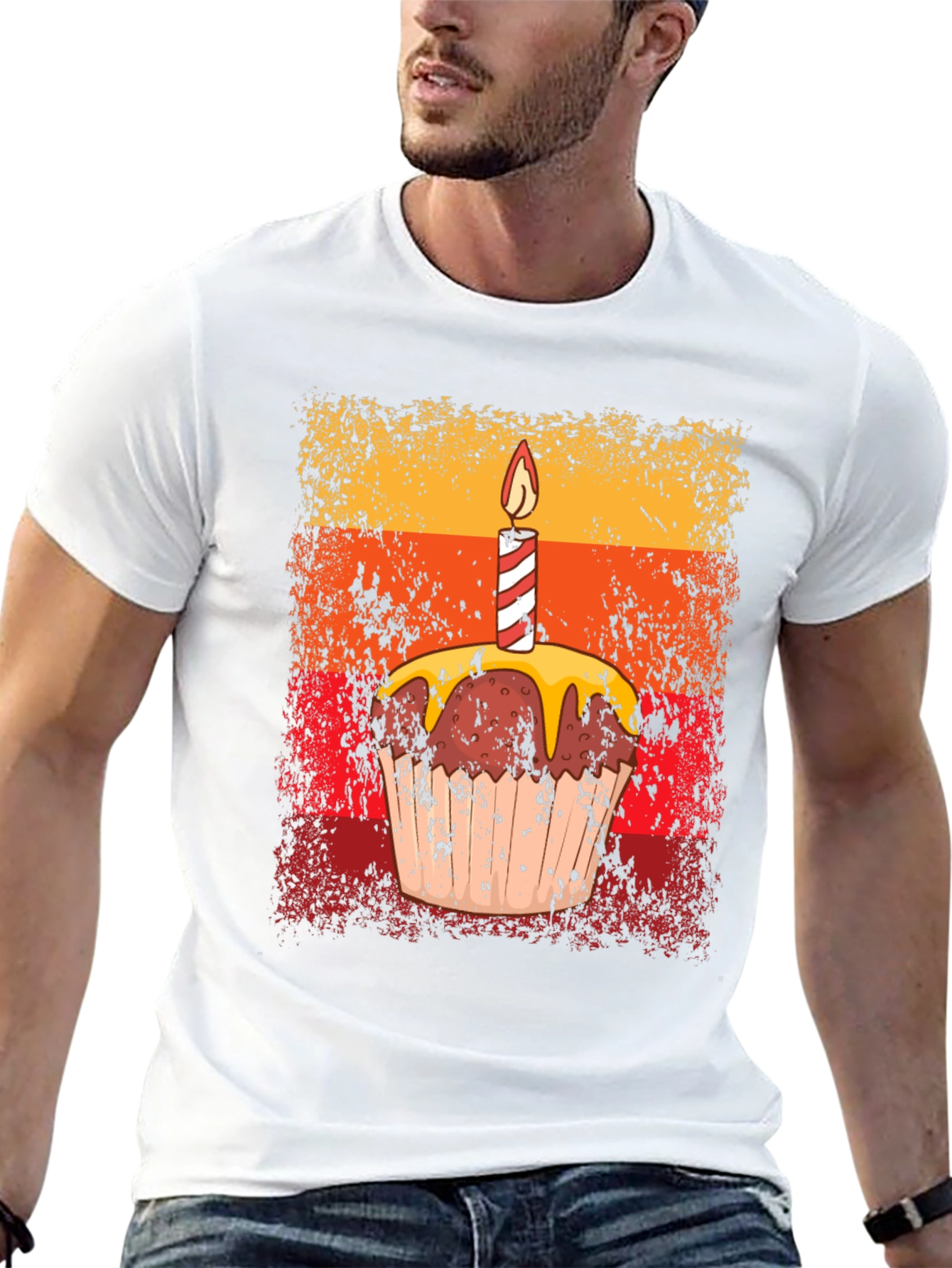 Birthday Cupcake Graphic Tee - Novelty T-Shirt