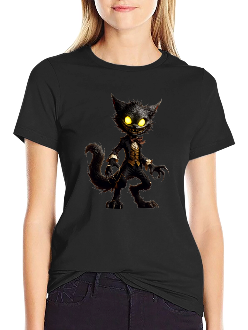 Creepy Cat T-Shirt - Unique Graphic Tee
