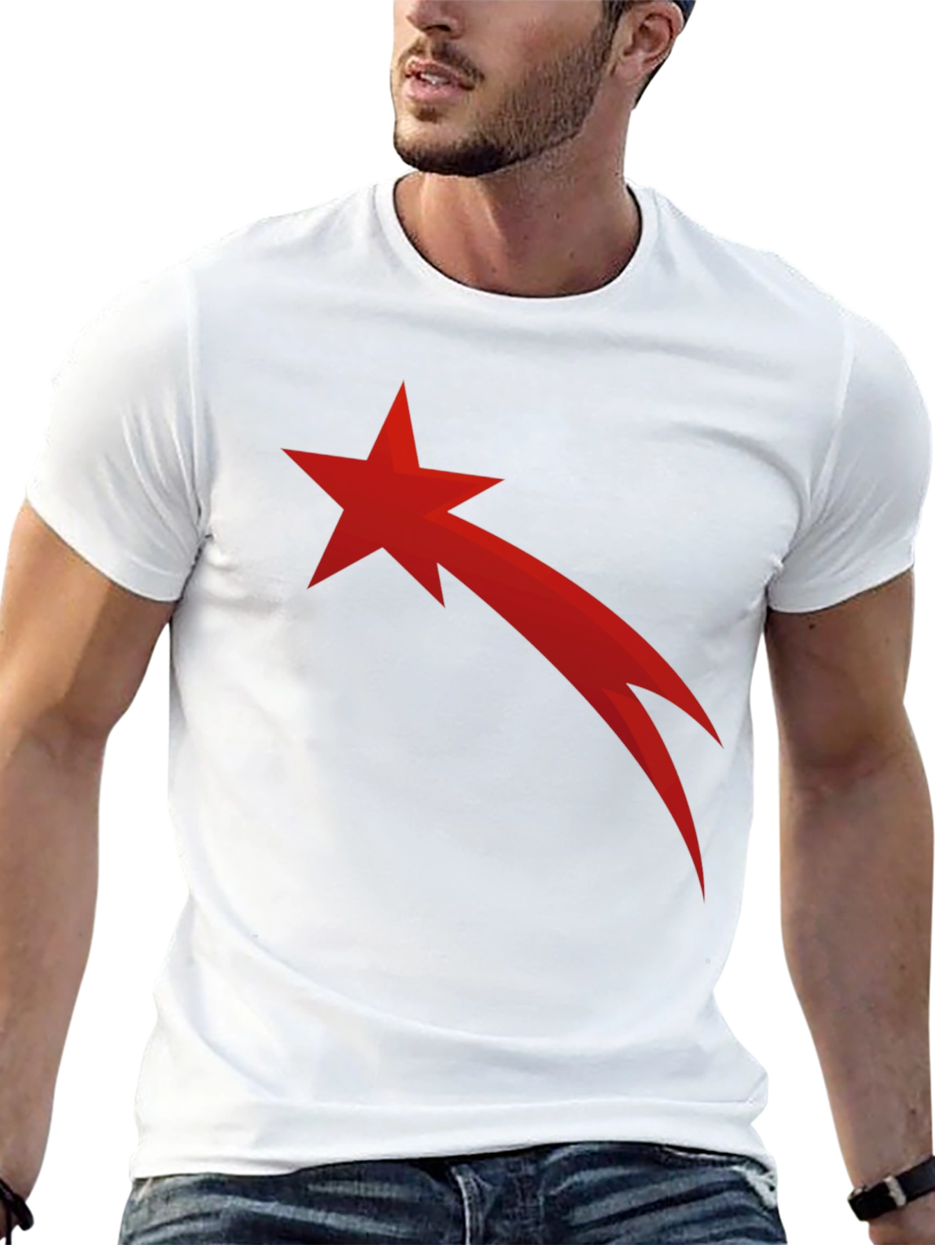 Red Comet Star Black T-Shirt