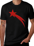 Red Comet Star Black T-Shirt