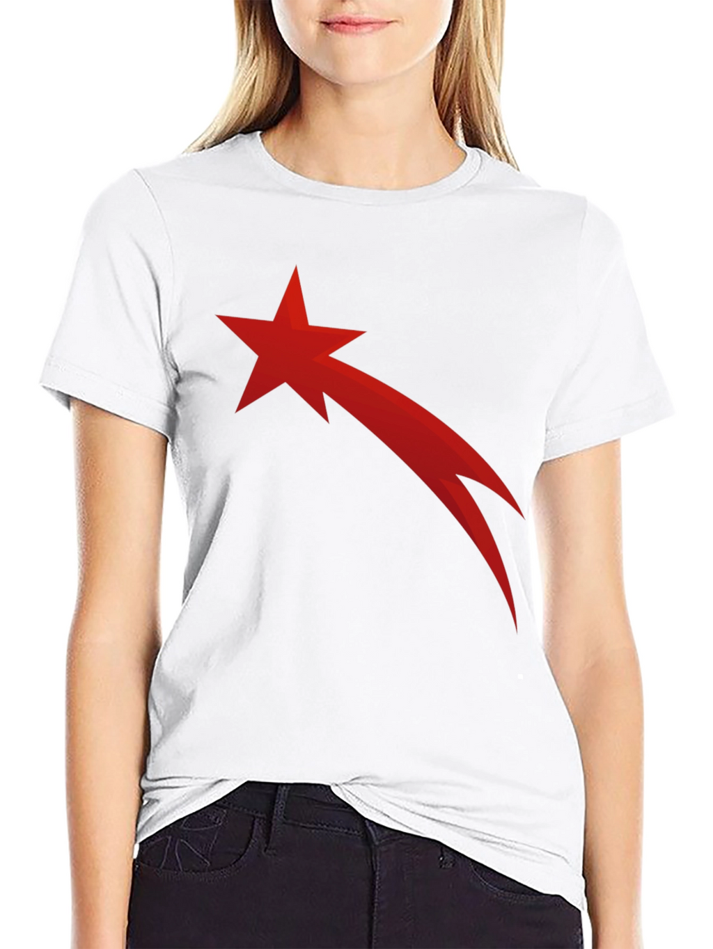 Red Comet Star Black T-Shirt
