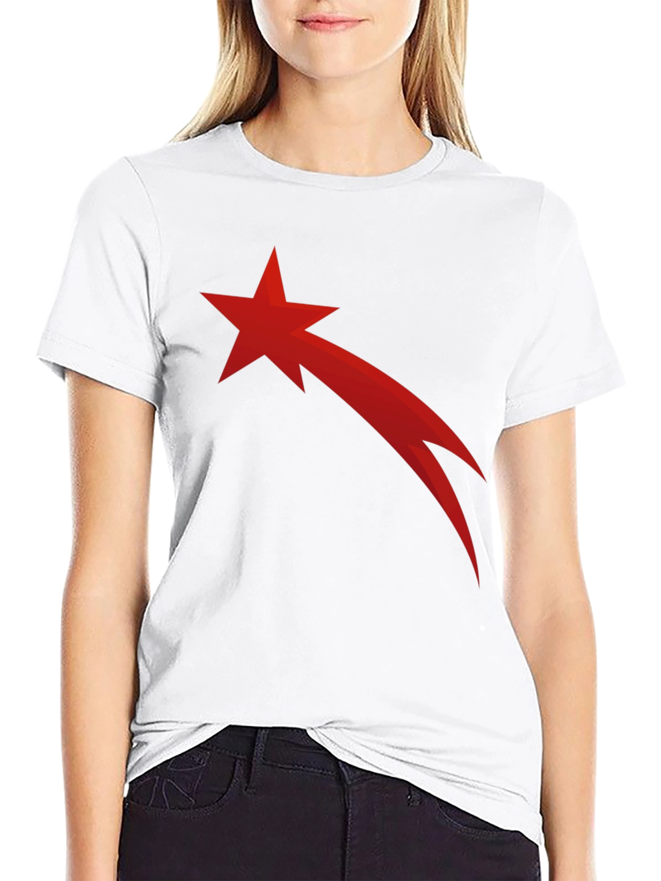 Red Comet Star Black T-Shirt