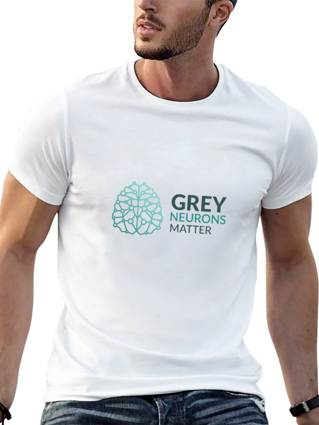 Grey Neurons Matter Graphic T-Shirt - Black