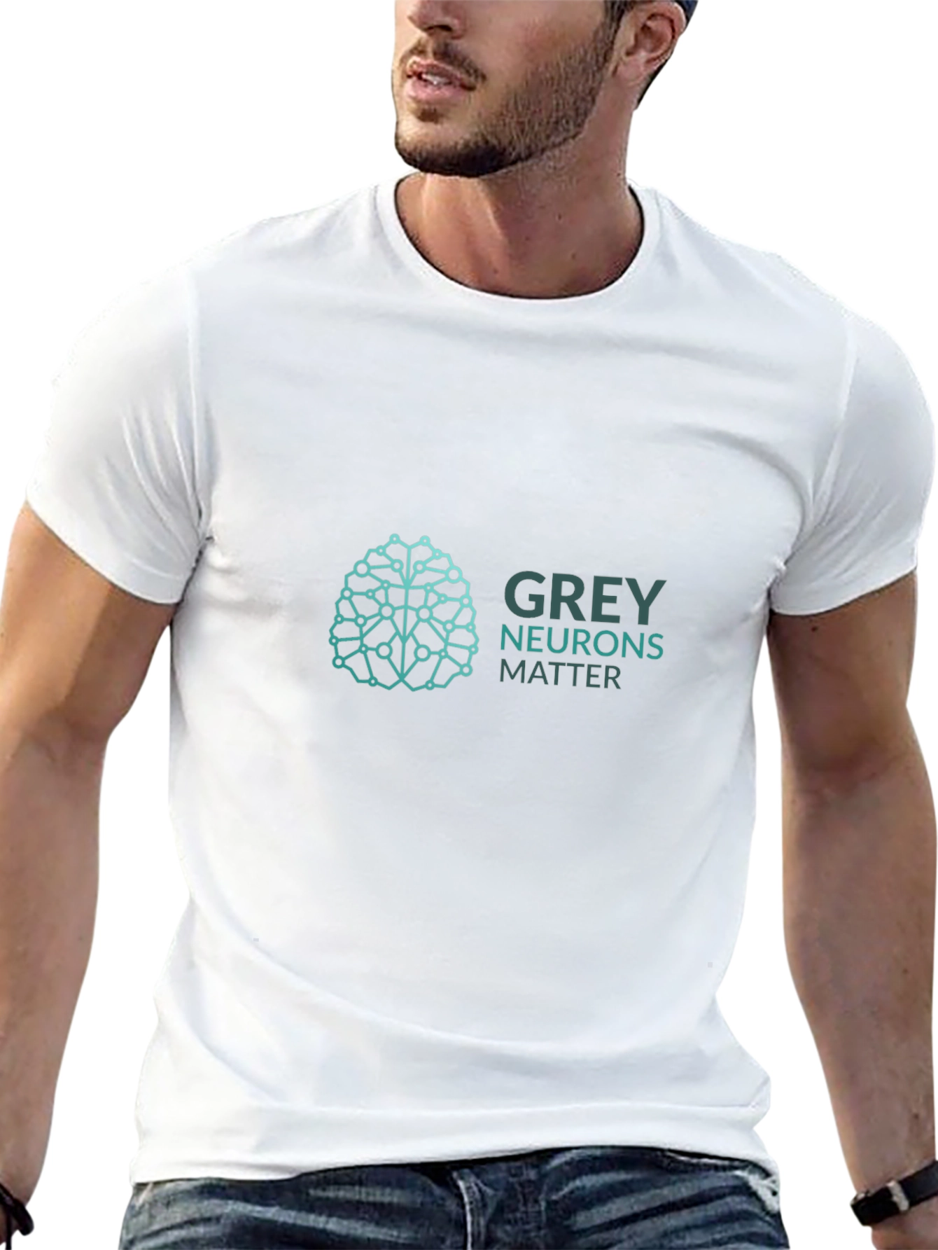 Grey Neurons Matter Graphic T-Shirt - Black