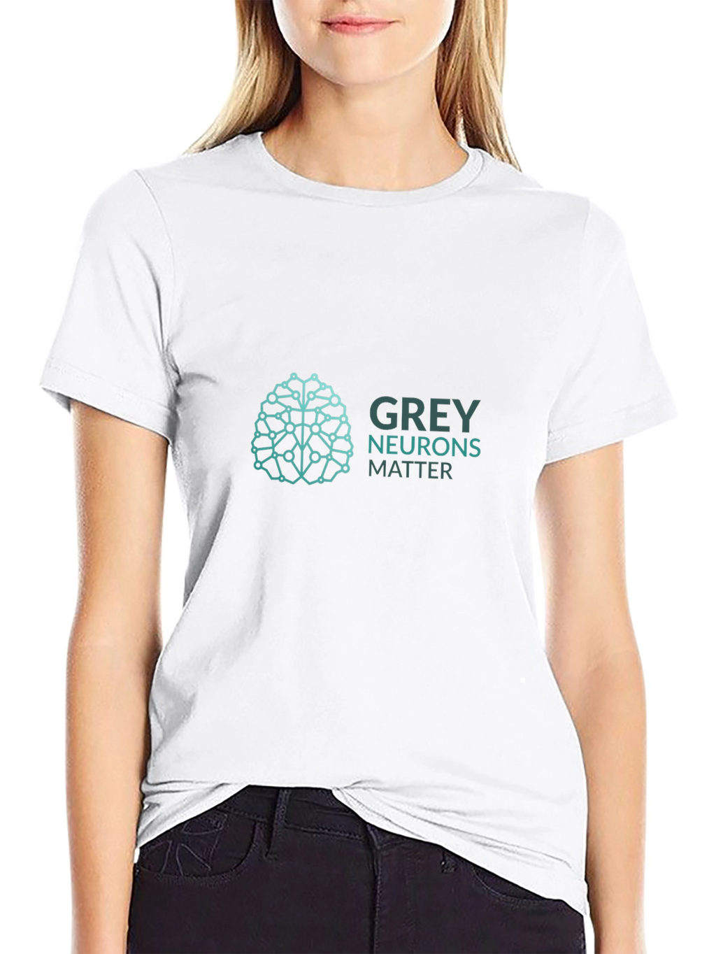 Grey Neurons Matter Graphic T-Shirt - Black
