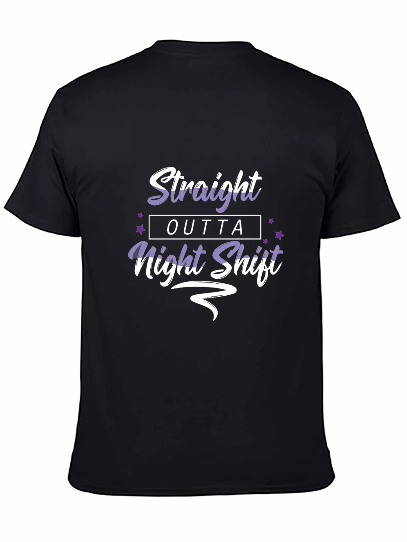 Straight Outta Night Shift Black Graphic Tee