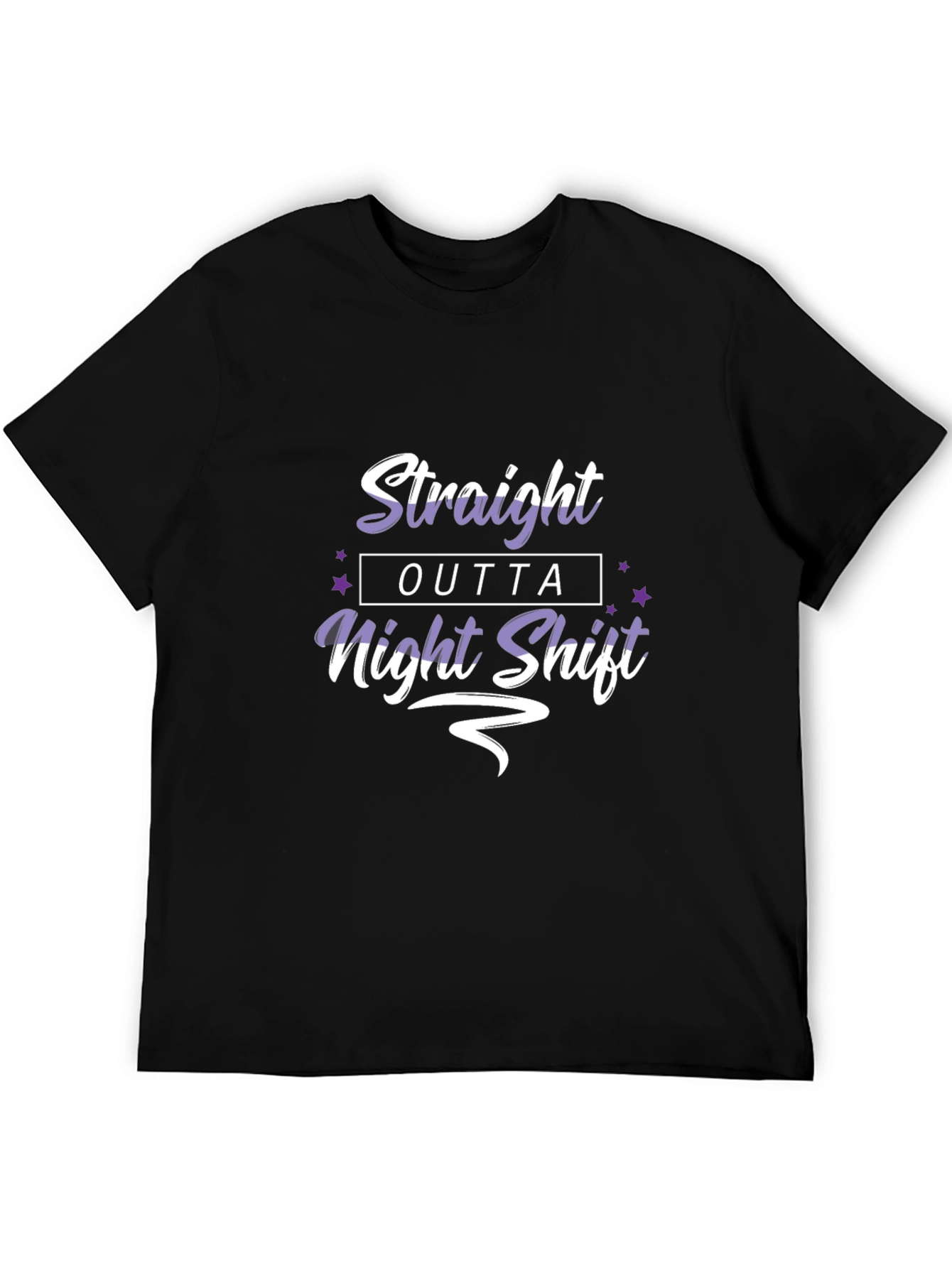 Straight Outta Night Shift Black Graphic Tee