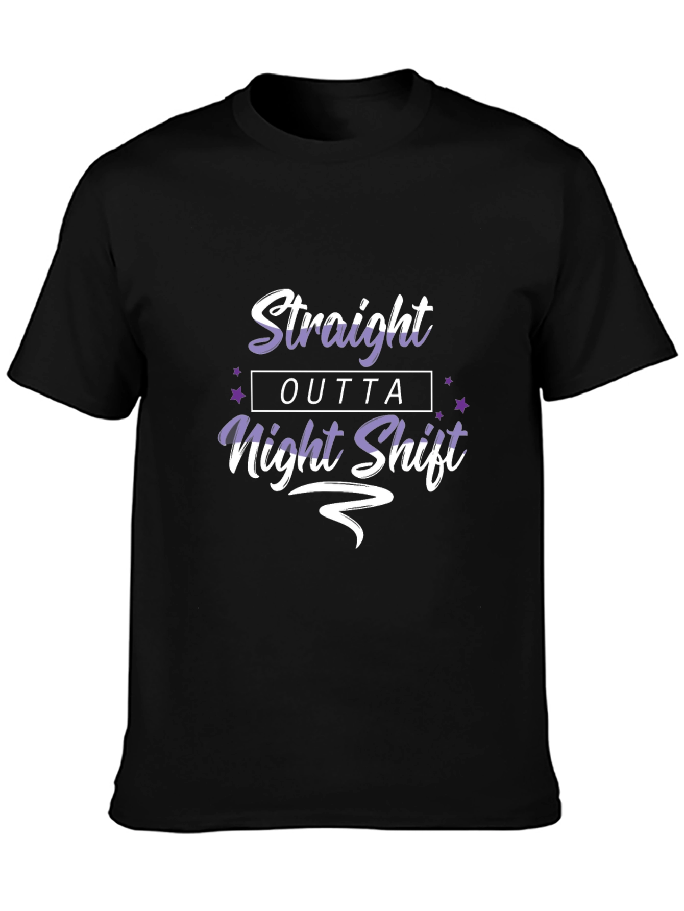 Straight Outta Night Shift Black Graphic Tee