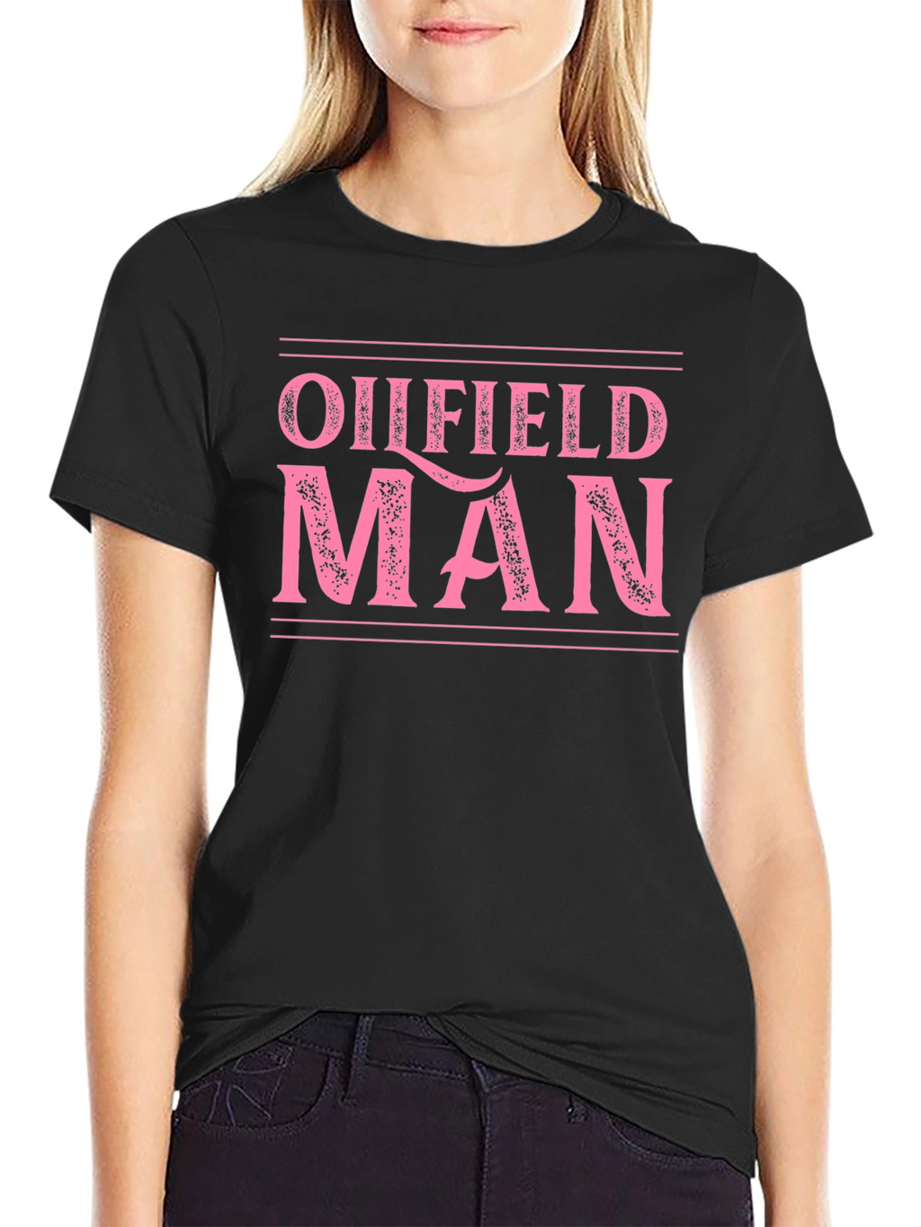 Oilfield Man Graphic Tee - Black Cotton T-Shirt