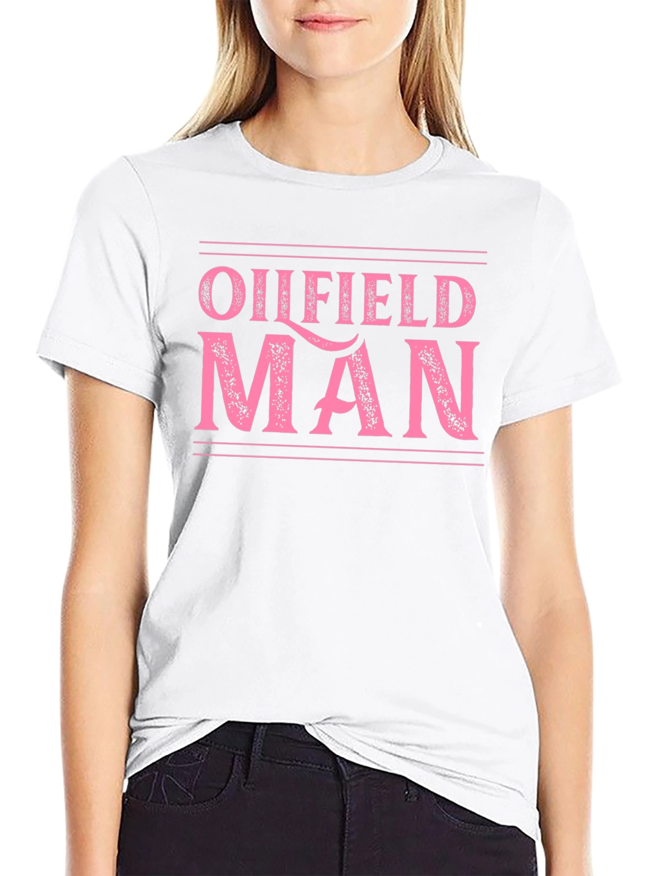 Oilfield Man Graphic Tee - Black Cotton T-Shirt