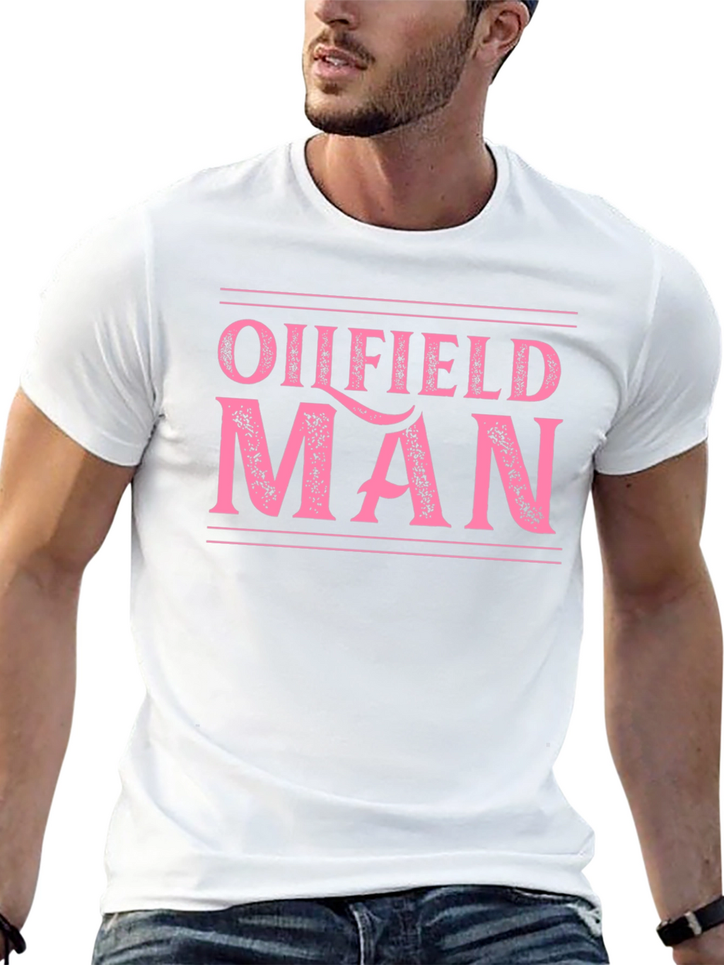 Oilfield Man Graphic Tee - Black Cotton T-Shirt