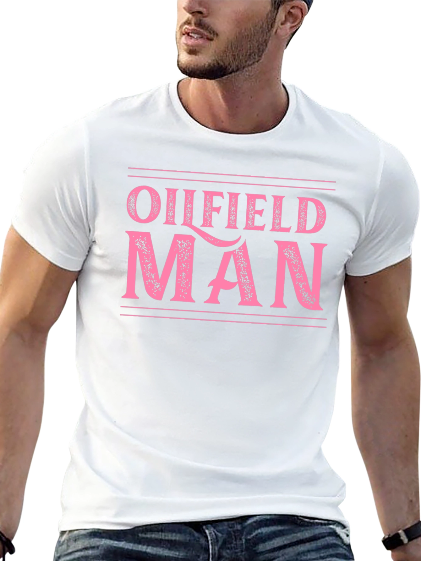 Oilfield Man Graphic Tee - Black Cotton T-Shirt