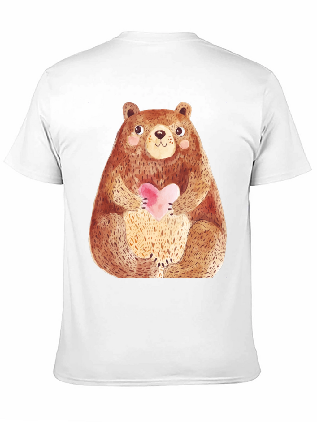 Cute Bear Holding Heart T-Shirt - Soft Style