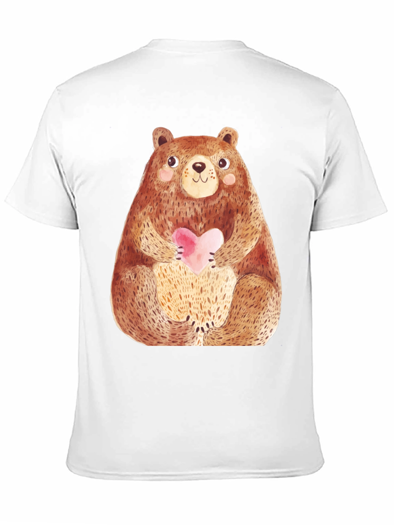 Cute Bear Holding Heart T-Shirt - Soft Style