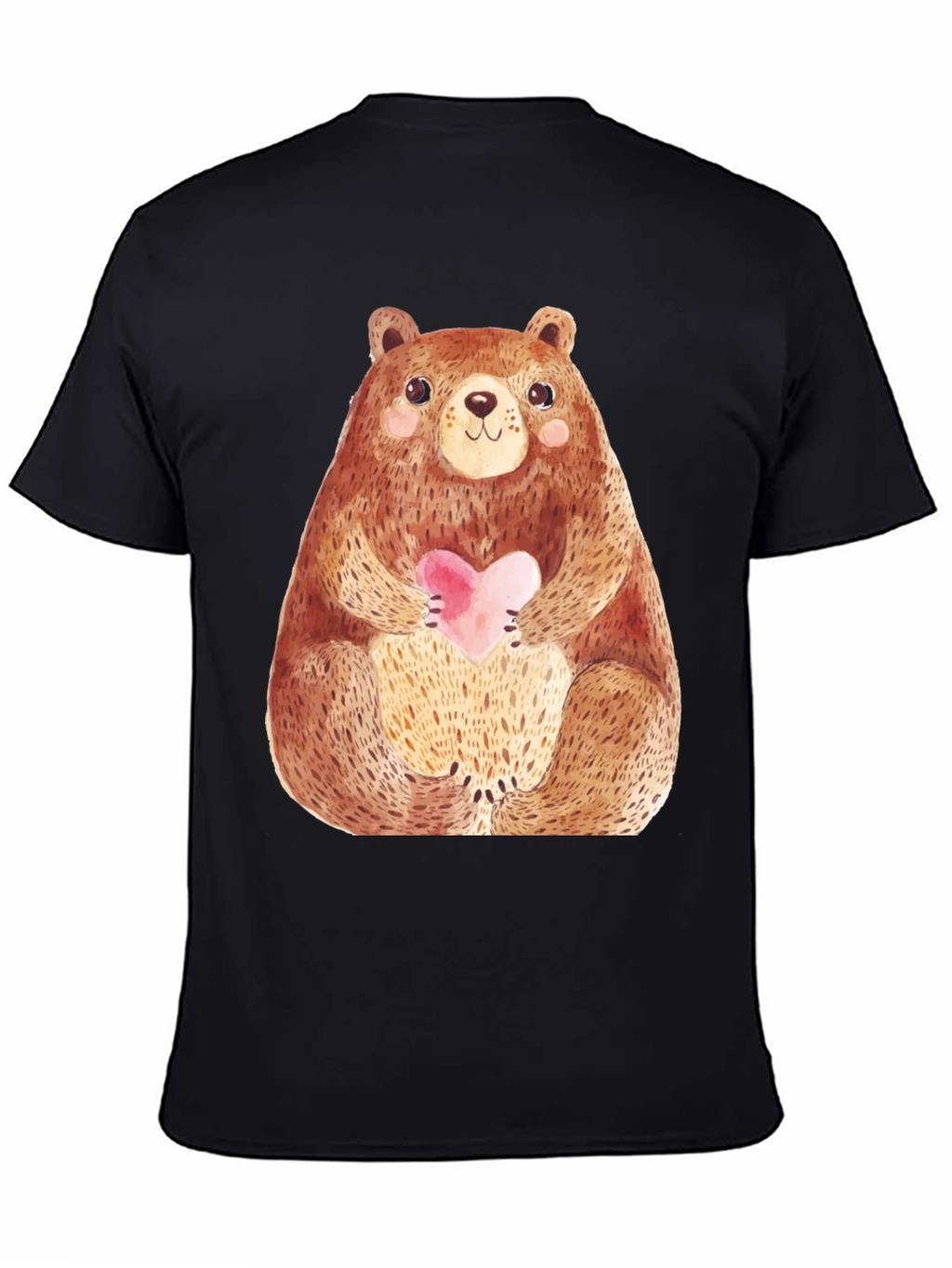 Cute Bear Holding Heart T-Shirt - Soft Style