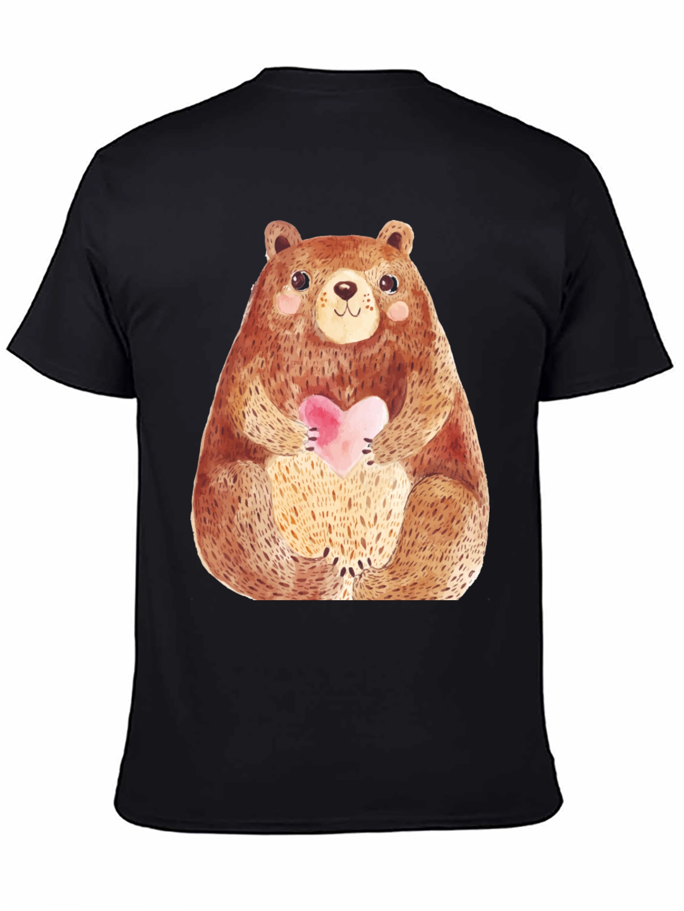 Cute Bear Holding Heart T-Shirt - Soft Style