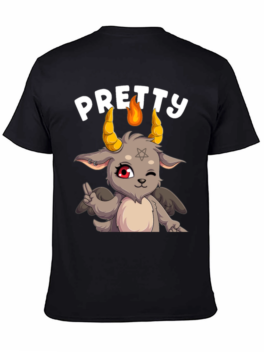 Pretty Baphomet Graphic Tee - Cute Satanic Goat T-Shirt