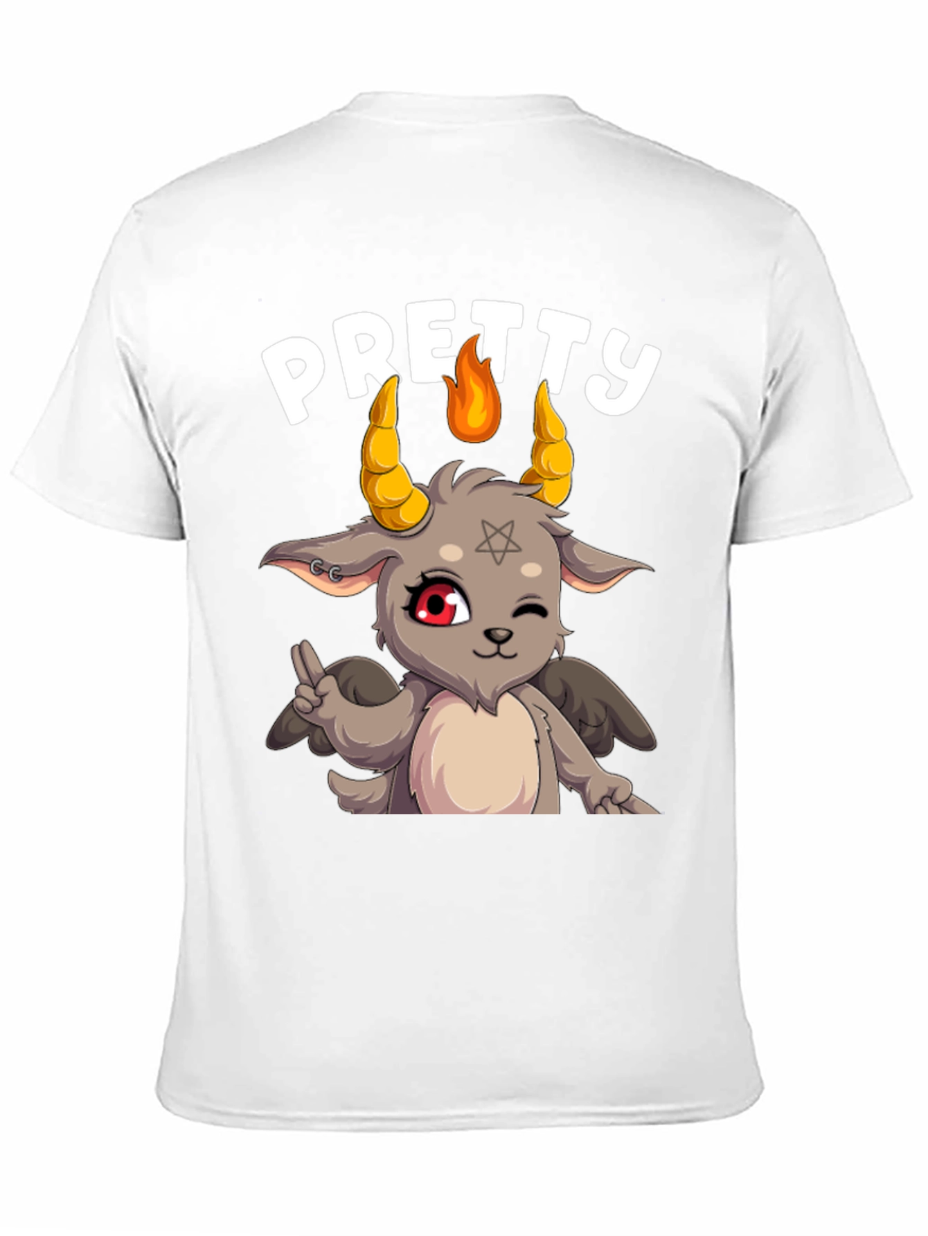 Pretty Baphomet Graphic Tee - Cute Satanic Goat T-Shirt