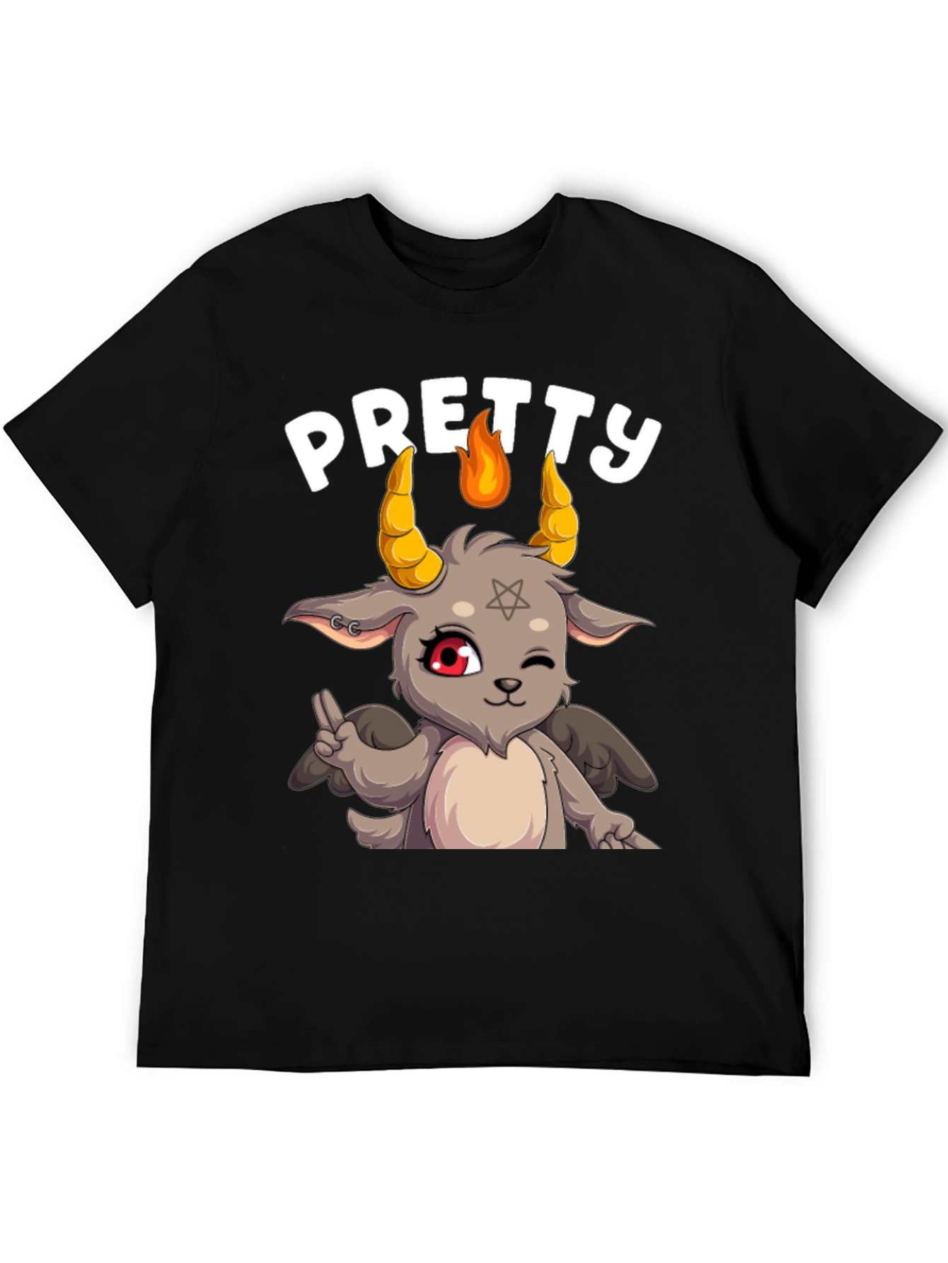 Pretty Baphomet Graphic Tee - Cute Satanic Goat T-Shirt