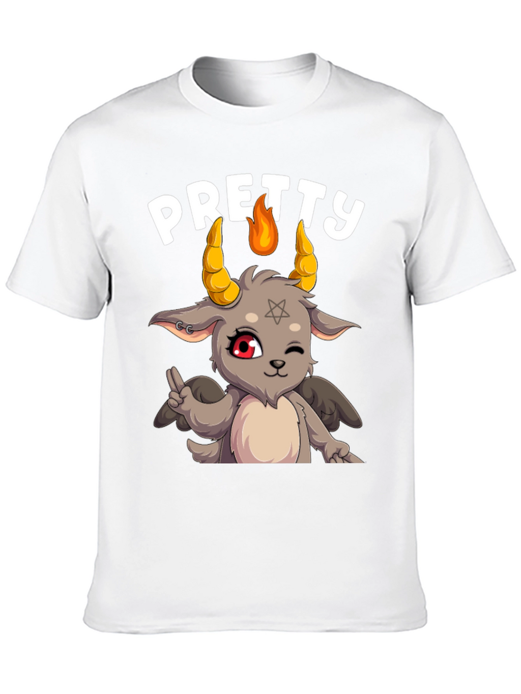 Pretty Baphomet Graphic Tee - Cute Satanic Goat T-Shirt