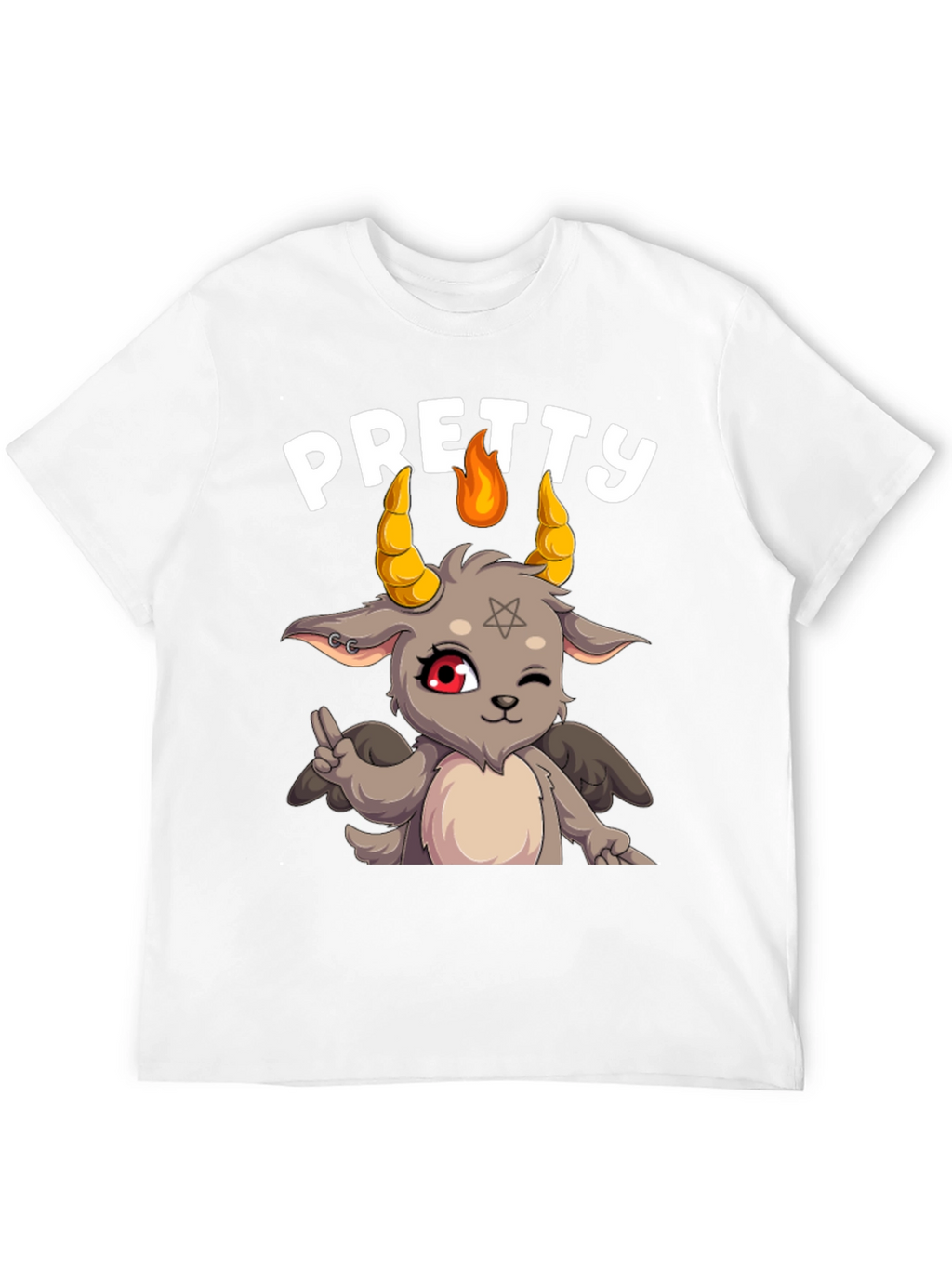 Pretty Baphomet Graphic Tee - Cute Satanic Goat T-Shirt