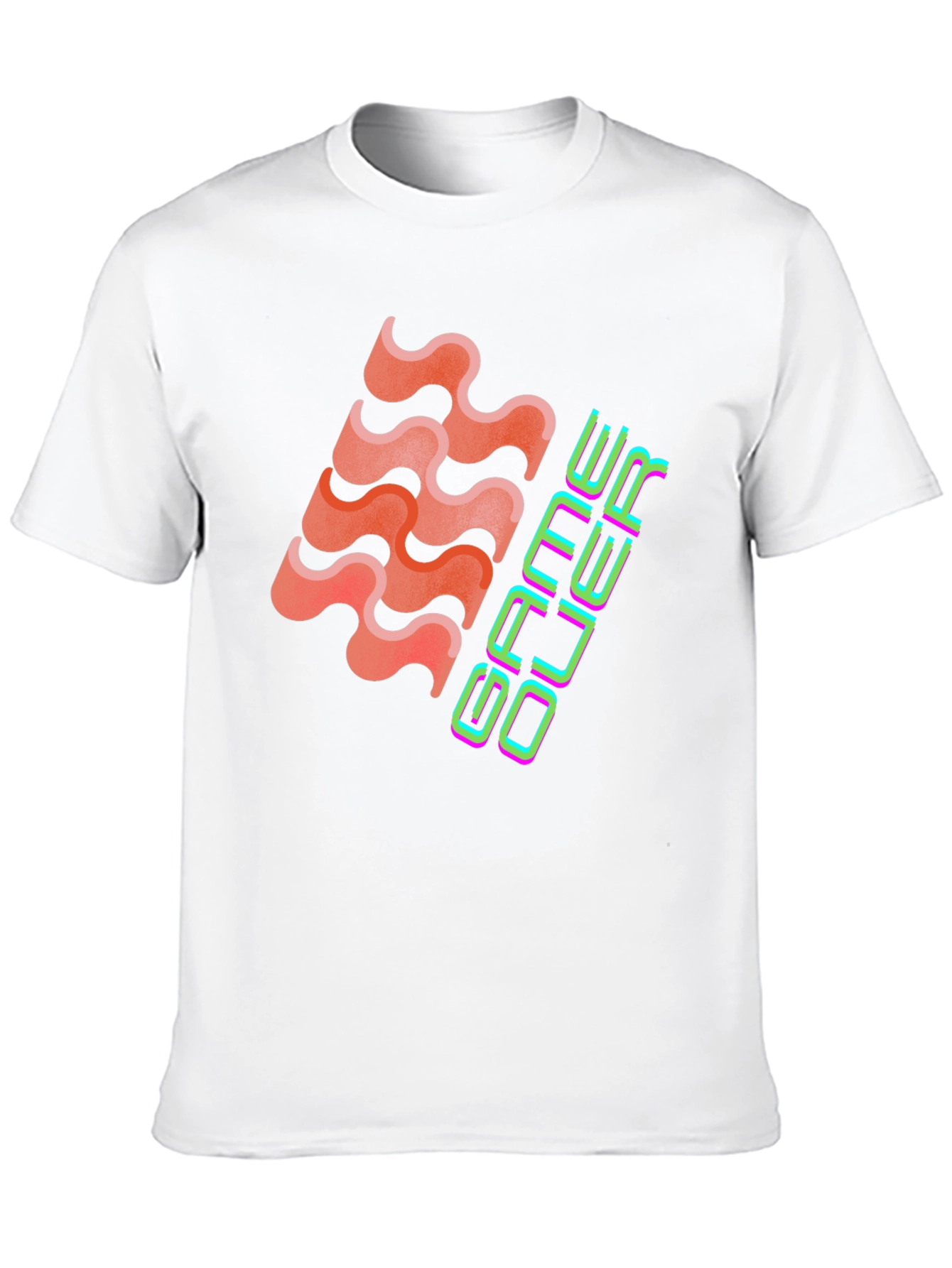 Game Over Graphic Tee - Black Cotton Casual T-Shirt