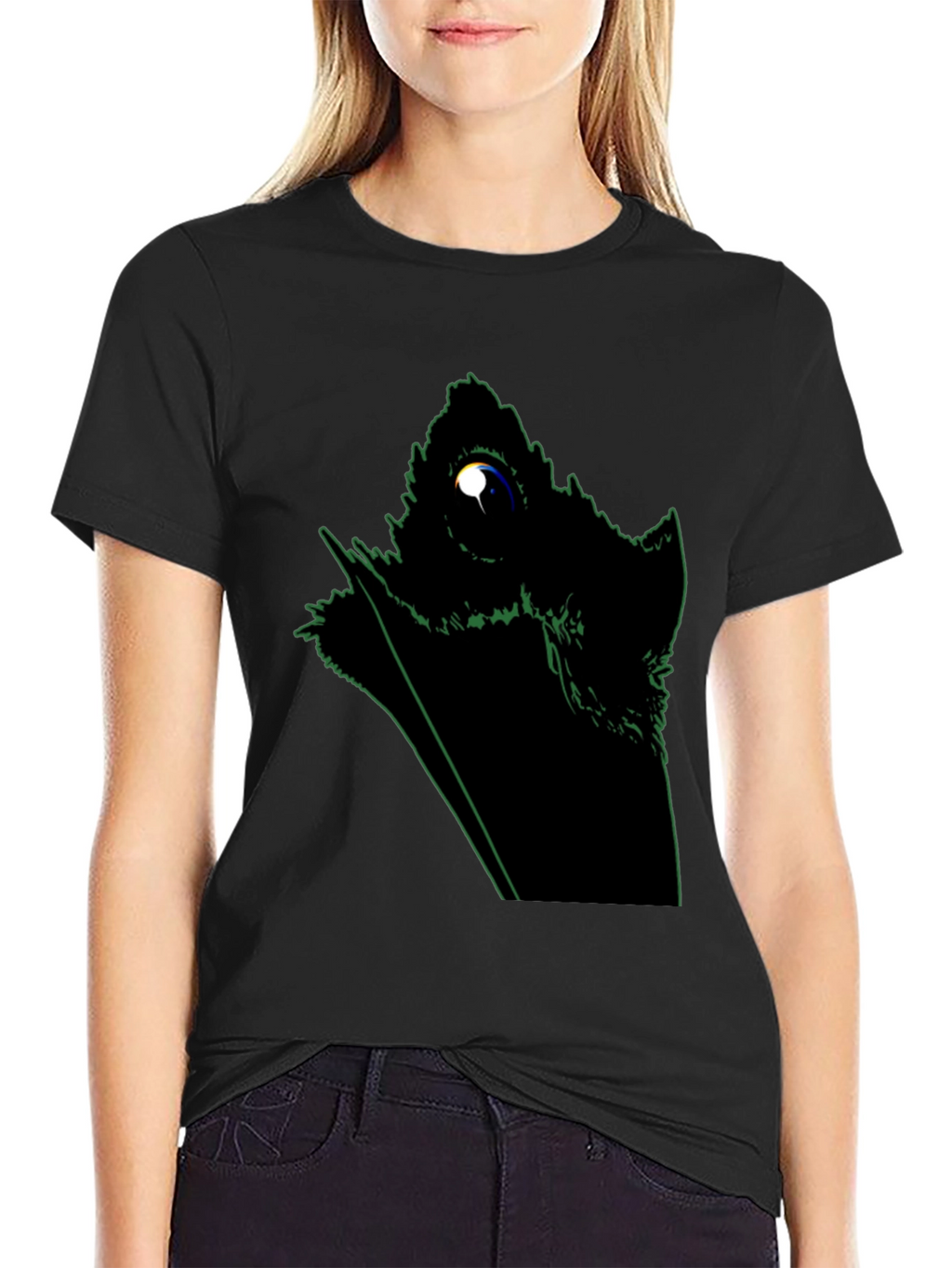 Abstract Raven Graphic Black T-Shirt