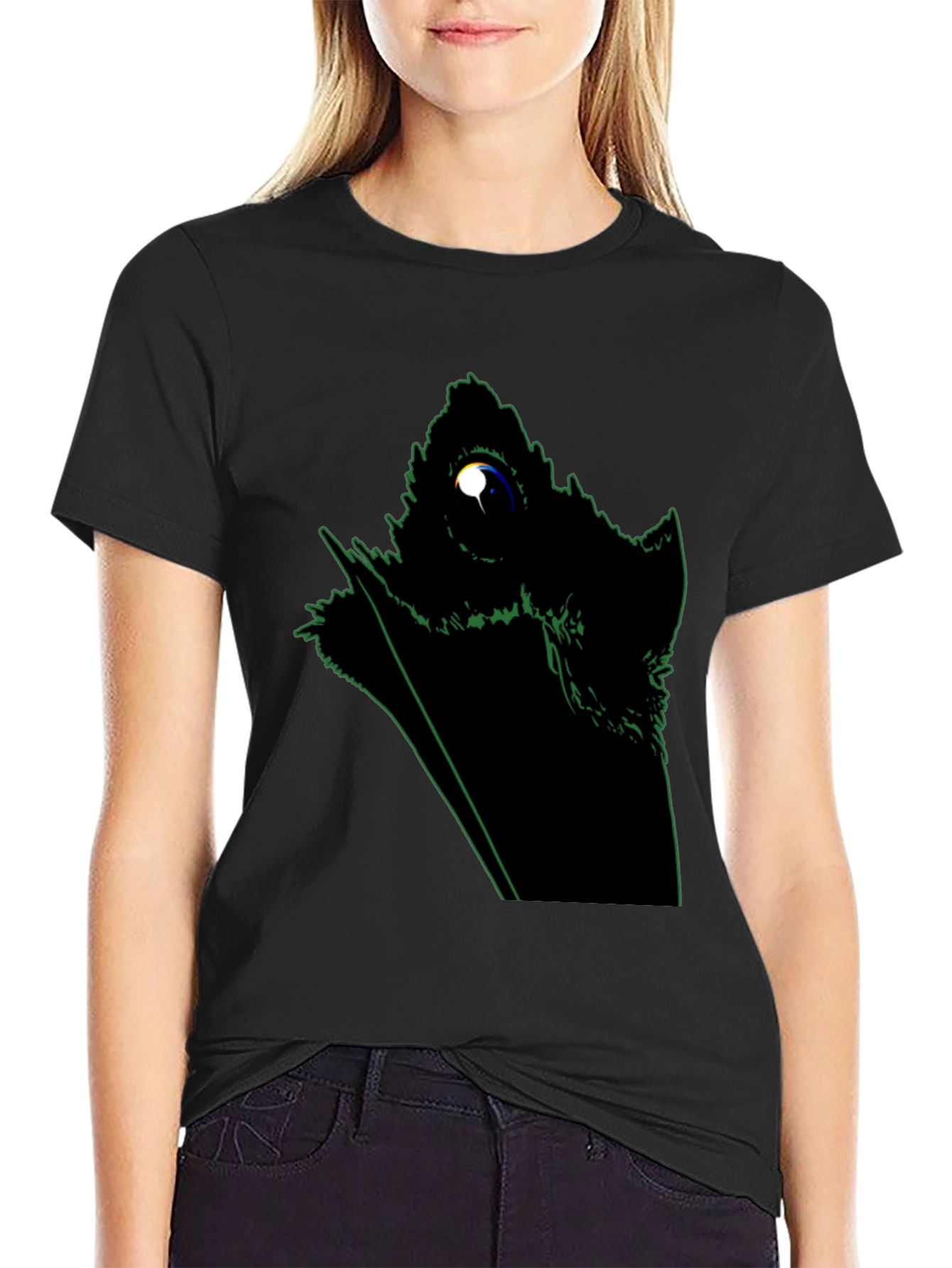 Abstract Raven Graphic Black T-Shirt