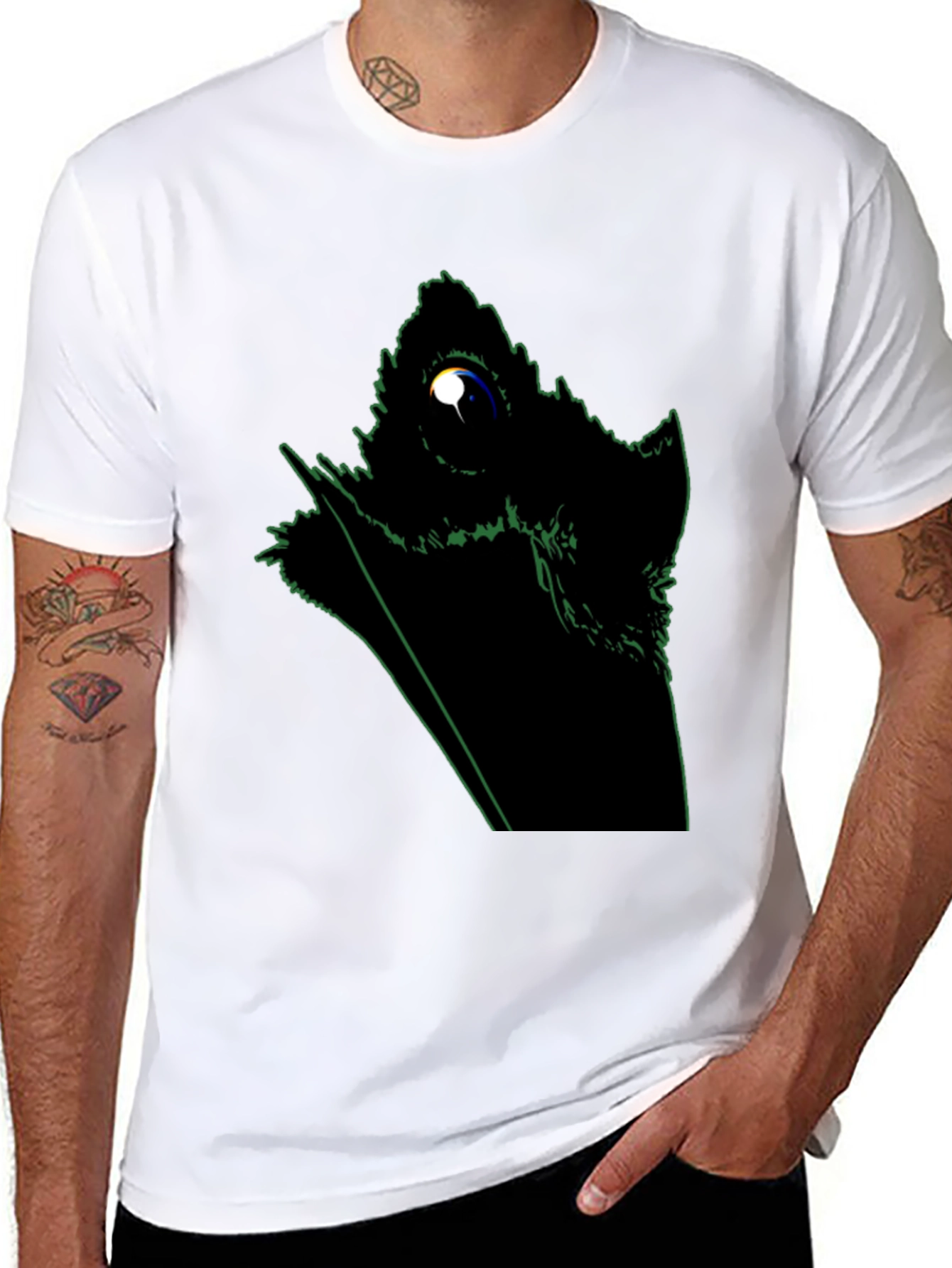 Abstract Raven Graphic Black T-Shirt