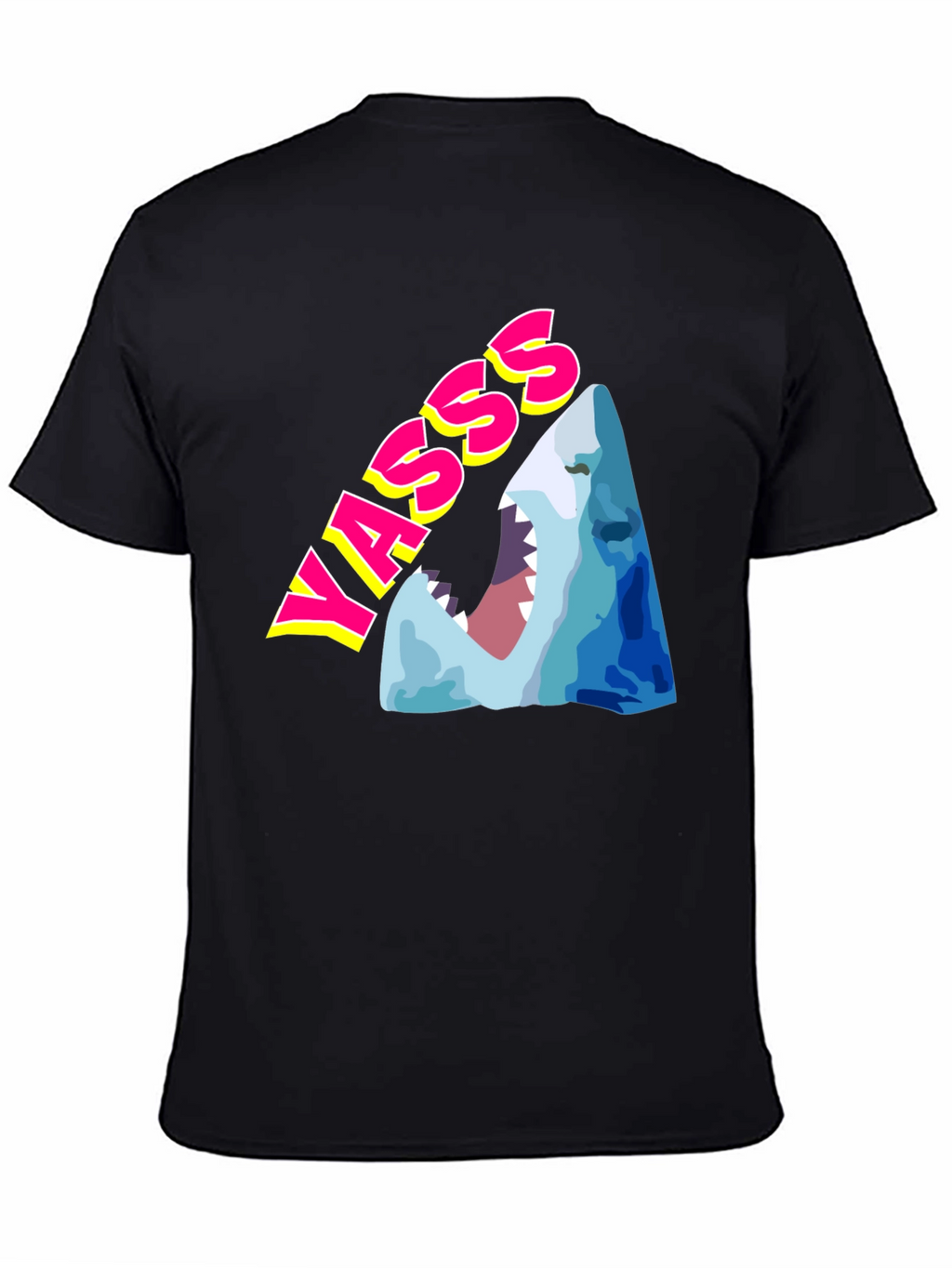 Yasss Shark Graphic Tee - Trendy & Fun