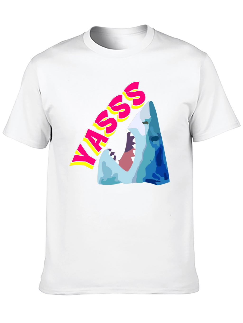 Yasss Shark Graphic Tee - Trendy & Fun