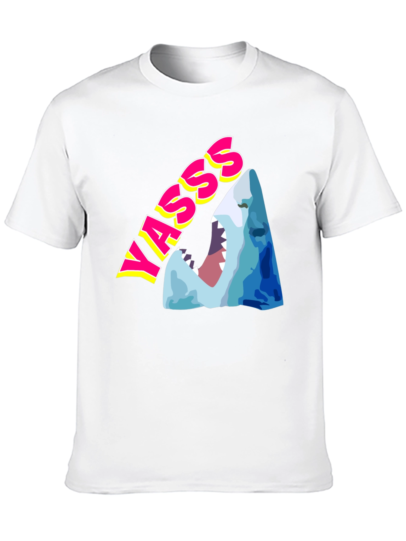 Yasss Shark Graphic Tee - Trendy & Fun