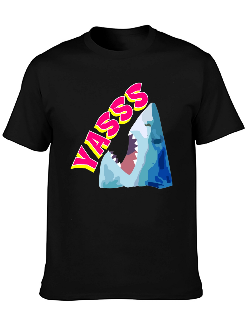 Yasss Shark Graphic Tee - Trendy & Fun