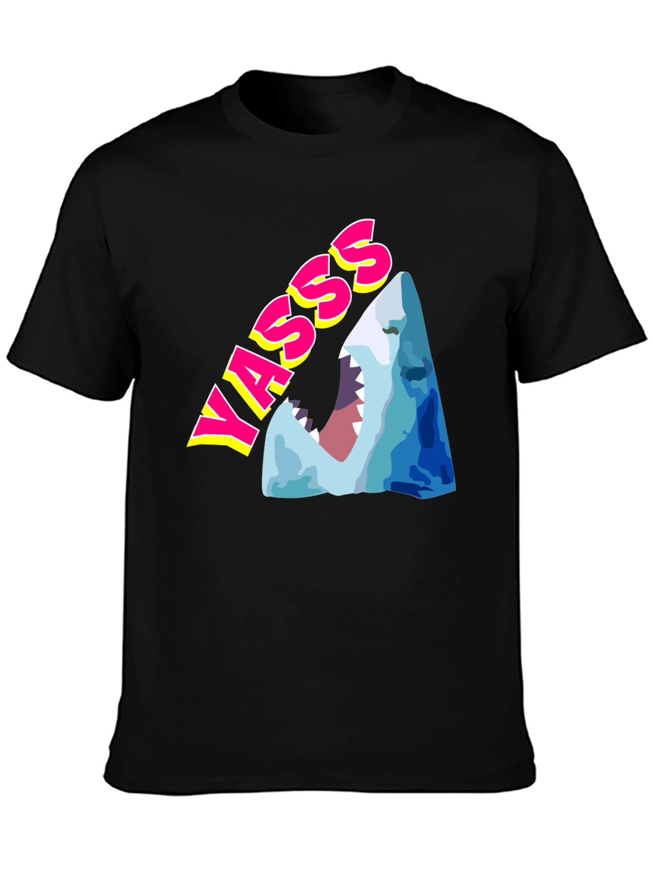 Yasss Shark Graphic Tee - Trendy & Fun