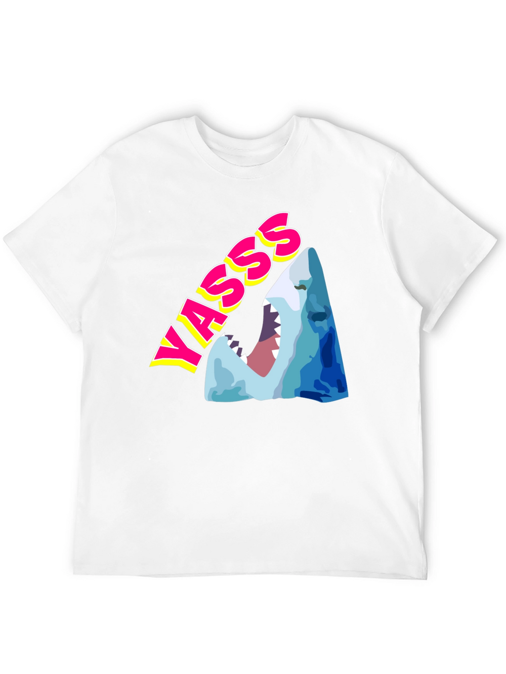 Yasss Shark Graphic Tee - Trendy & Fun