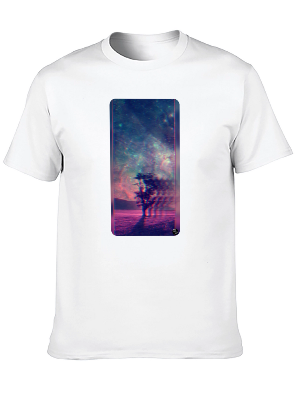 Nebula Tree Graphic Tee - Modern Black T-Shirt