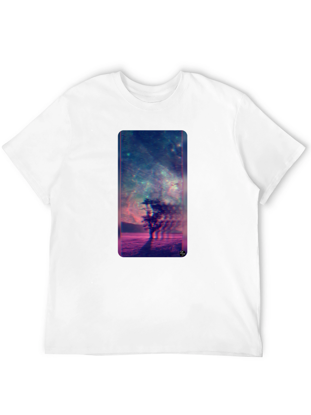 Nebula Tree Graphic Tee - Modern Black T-Shirt