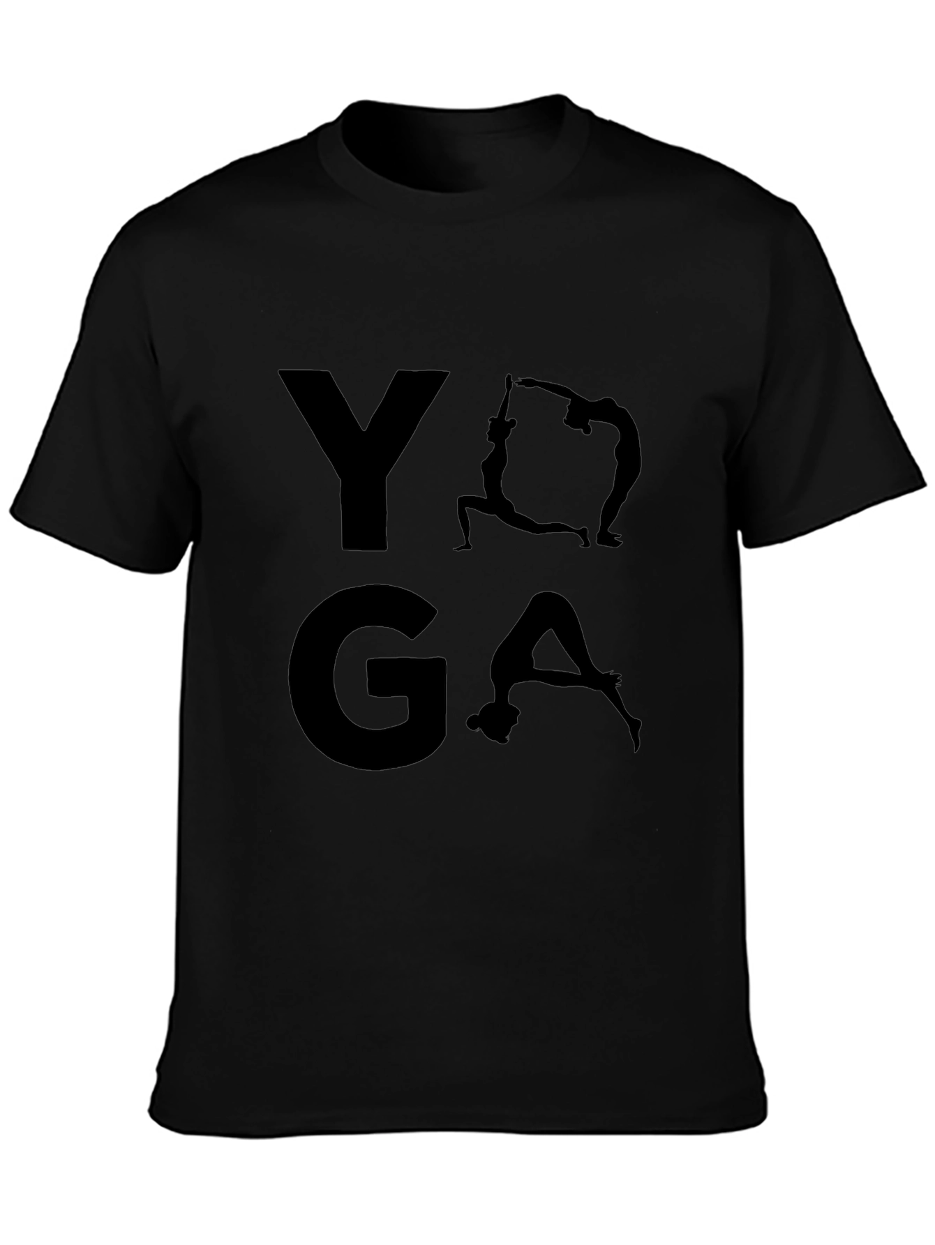Yoga Graphic Print Mens Black T-Shirt