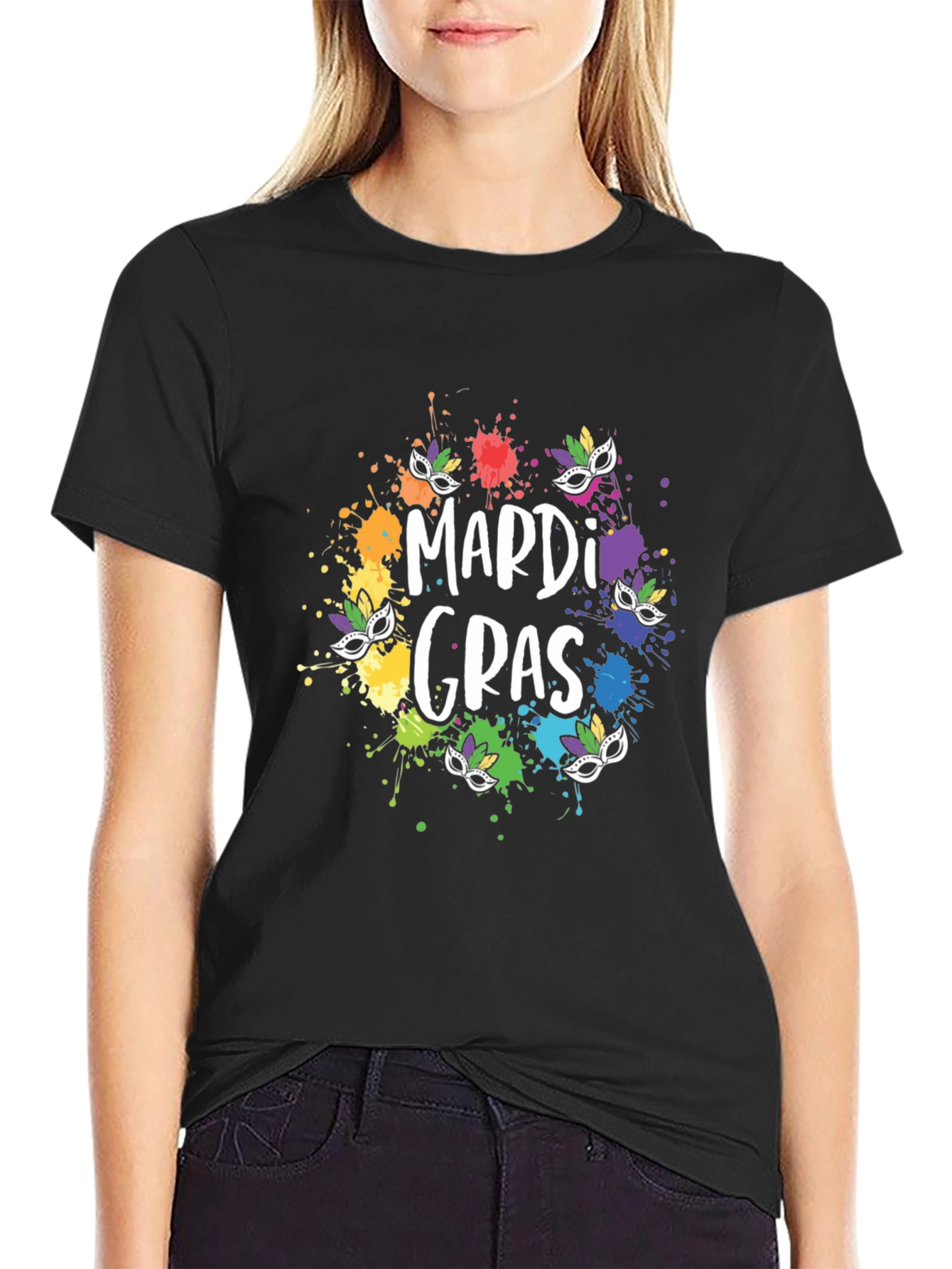 Mardi Gras Colorful Splatter Tee