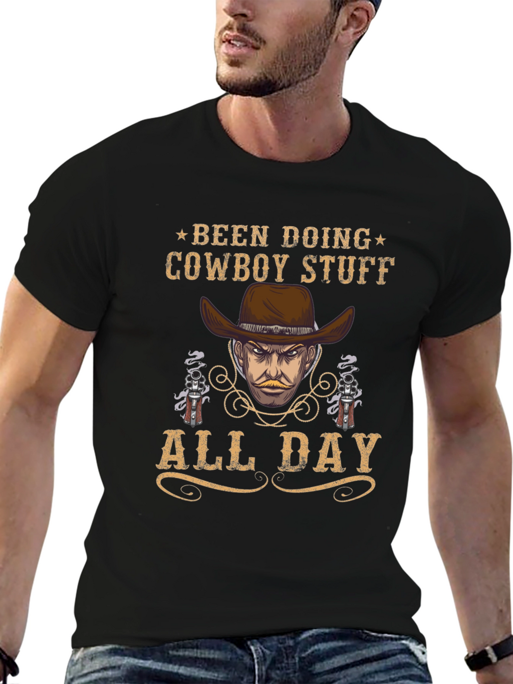 Cowboy Stuff All Day Black T-Shirt