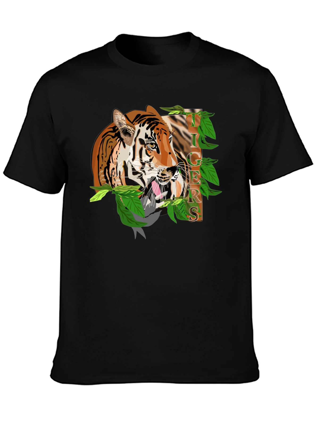 Tiger Graphic Black T-Shirt - Bold Animal Print Tee