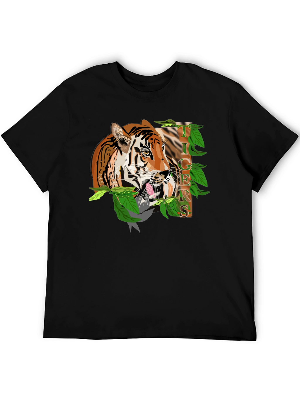 Tiger Graphic Black T-Shirt - Bold Animal Print Tee