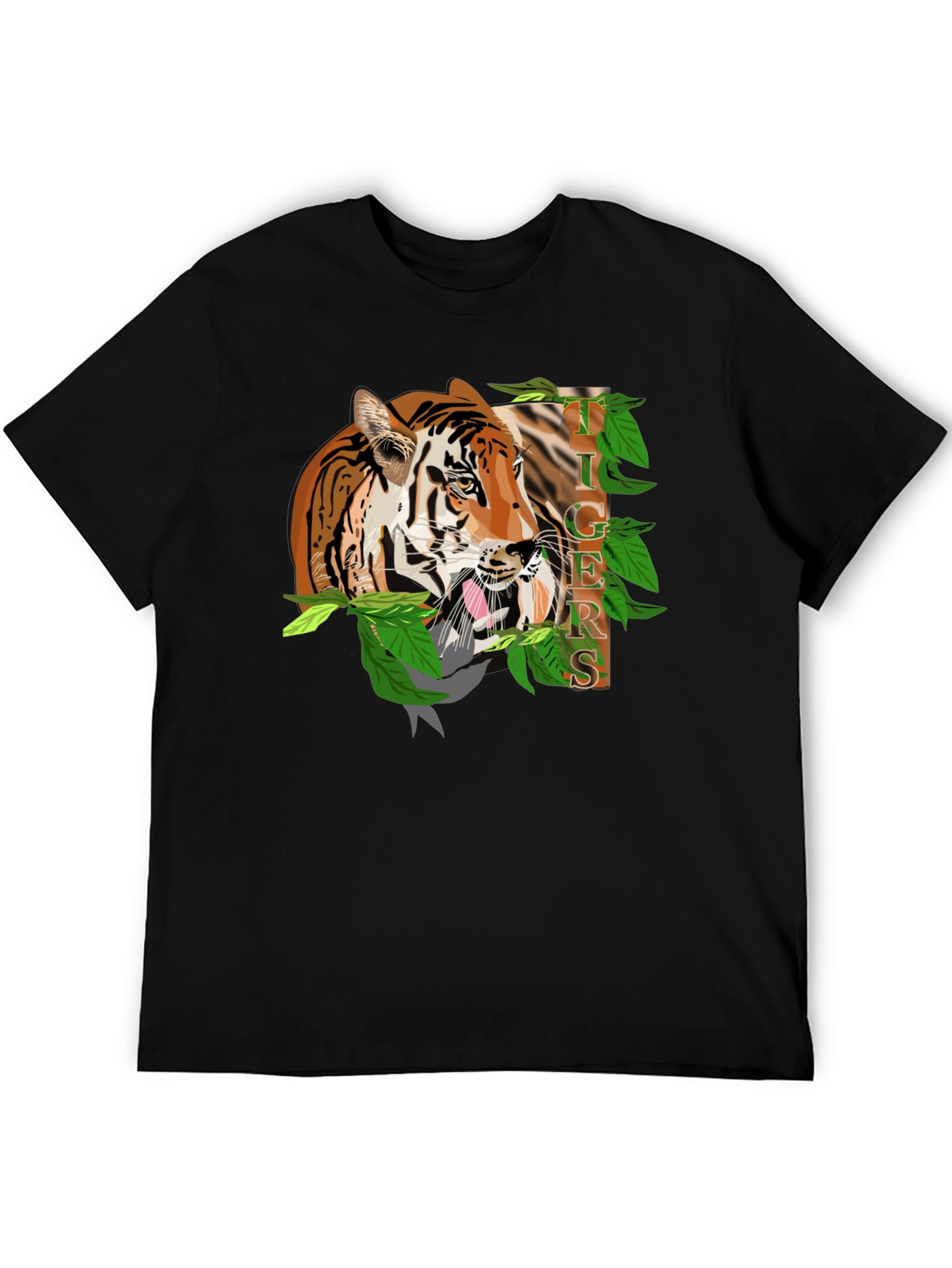Tiger Graphic Black T-Shirt - Bold Animal Print Tee